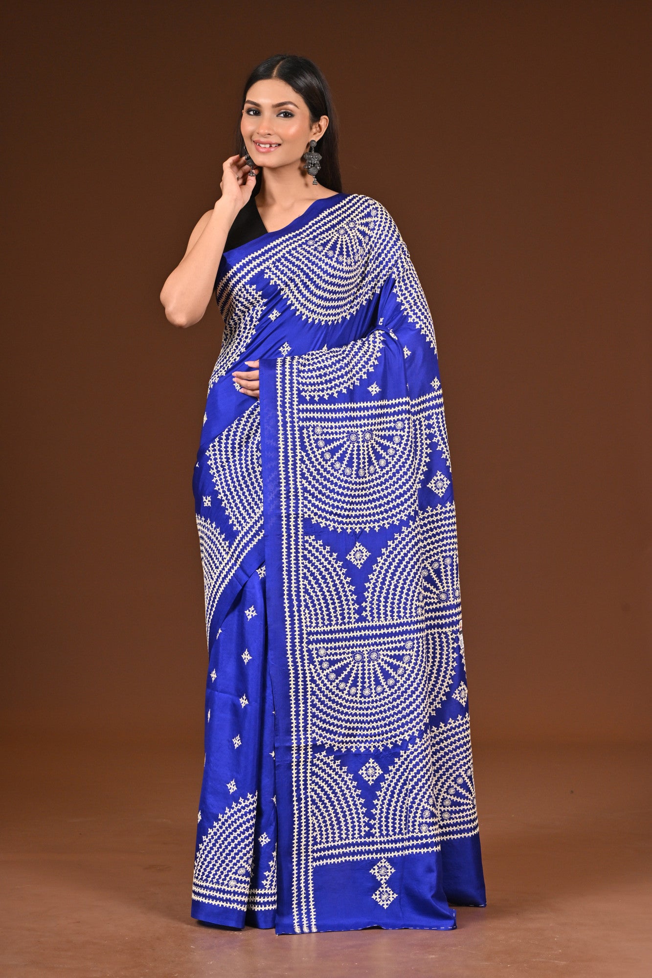 PURE  SILK KANTHA SAREE Thumbnail