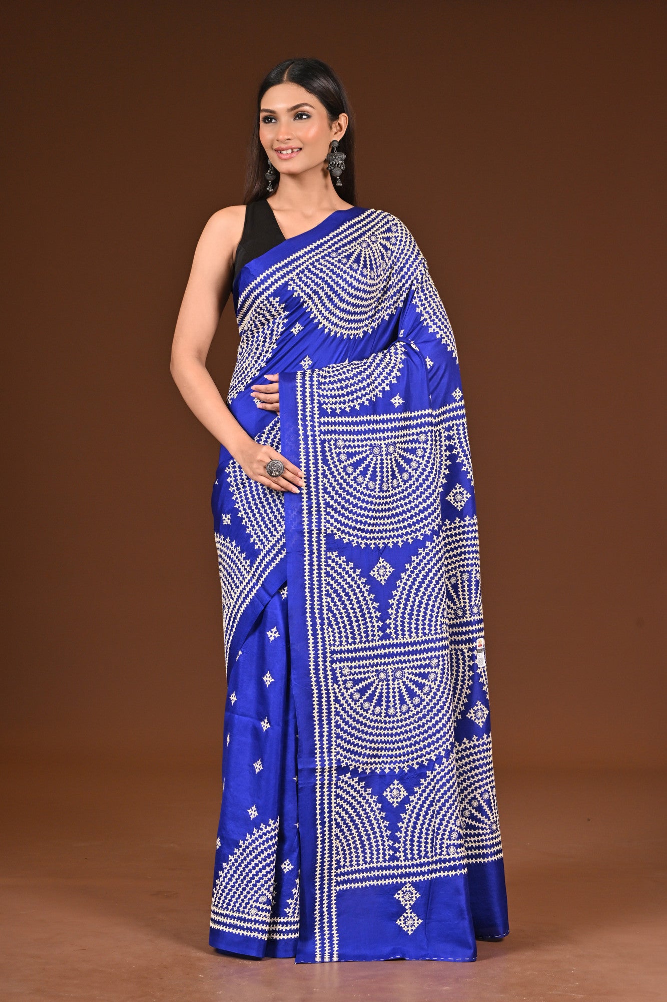 PURE  SILK KANTHA SAREE Thumbnail