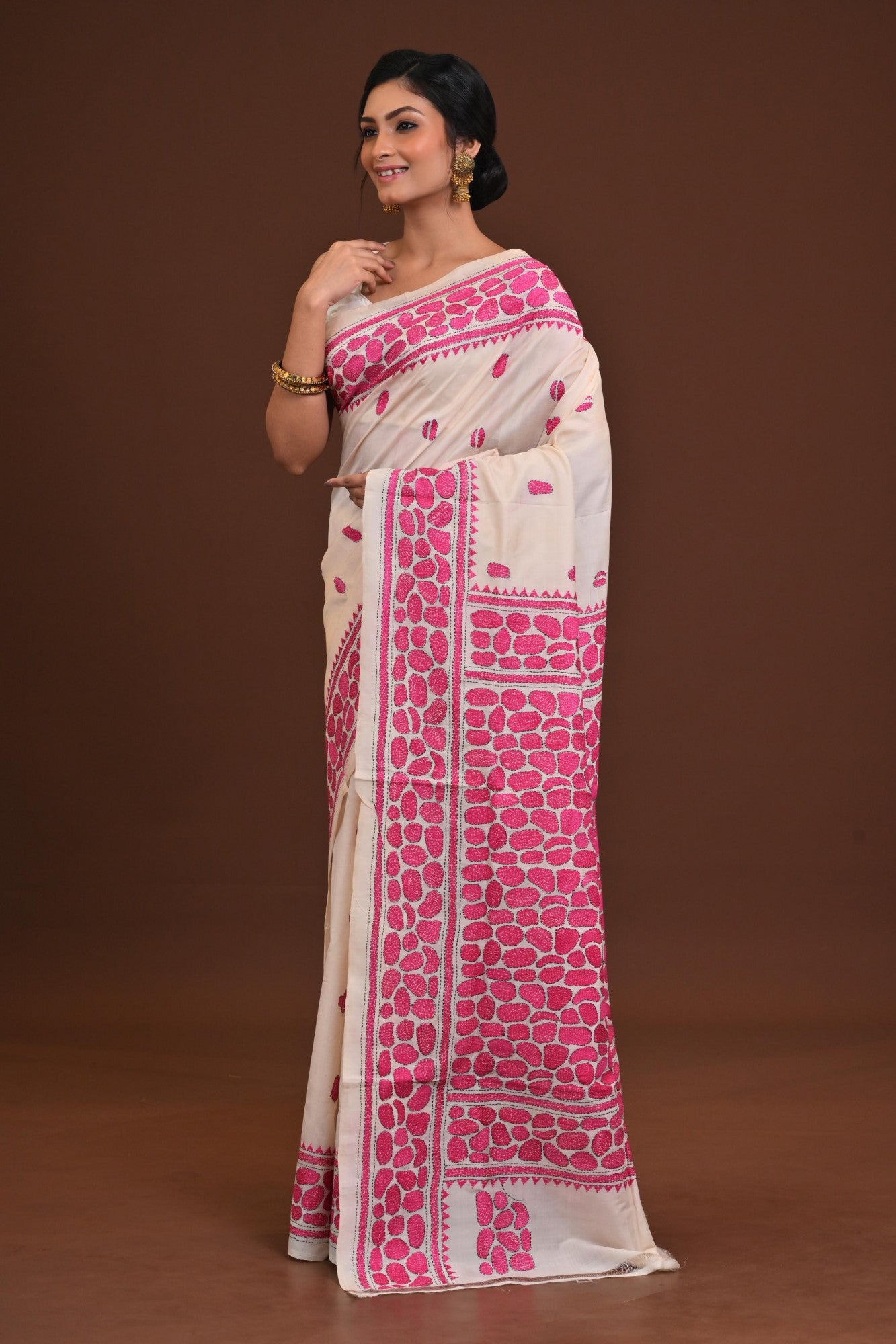 Pure Silk Kantha Saree