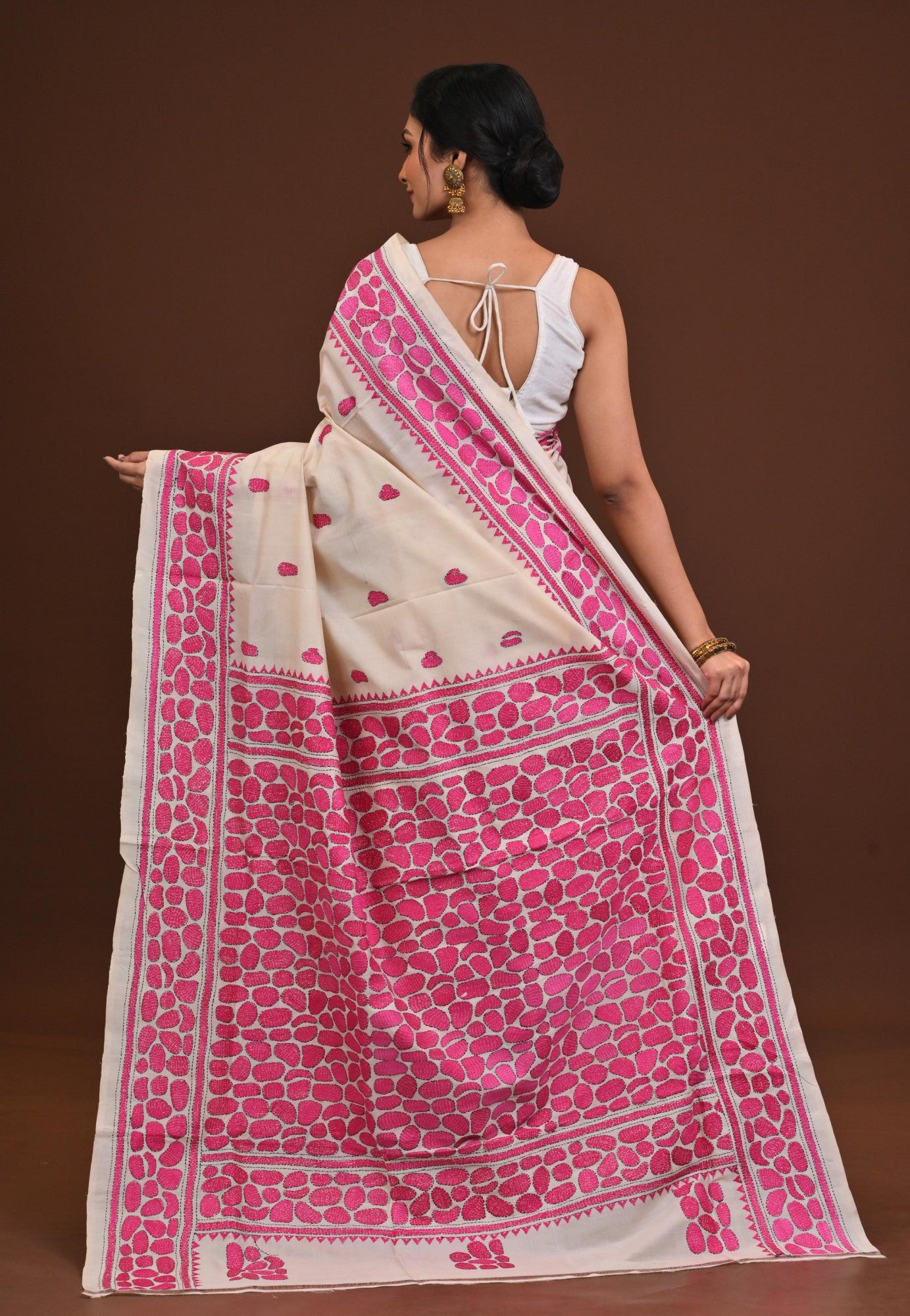 Pure Silk Kantha Saree Thumbnail