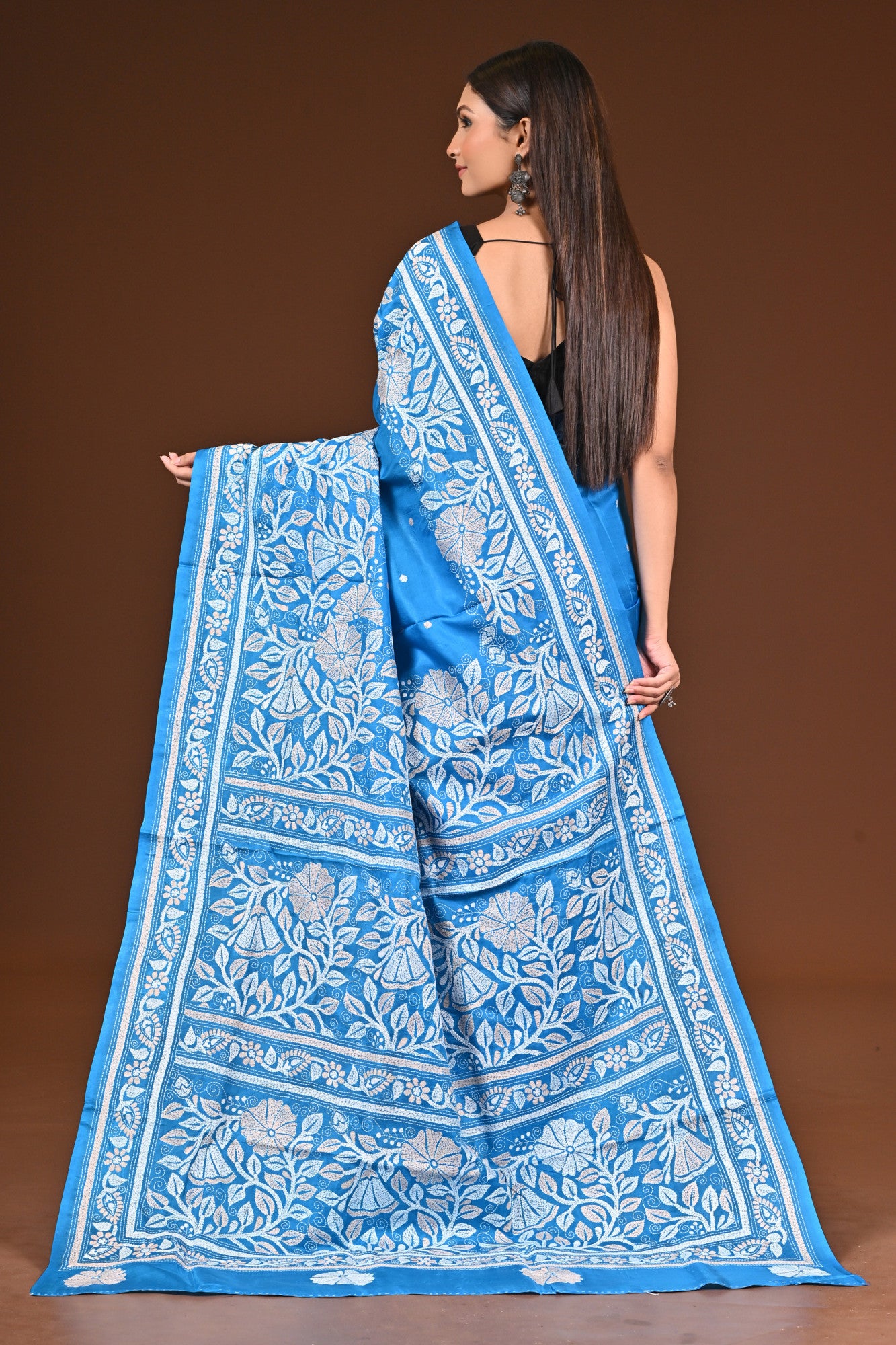 PURE  SILK KANTHA SAREE Thumbnail