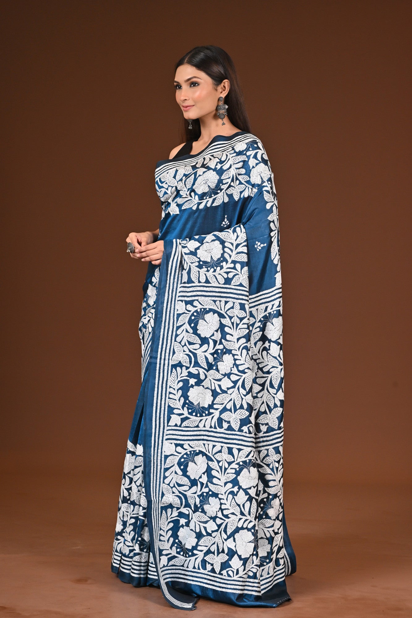 PURE  SILK KANTHA SAREE Thumbnail