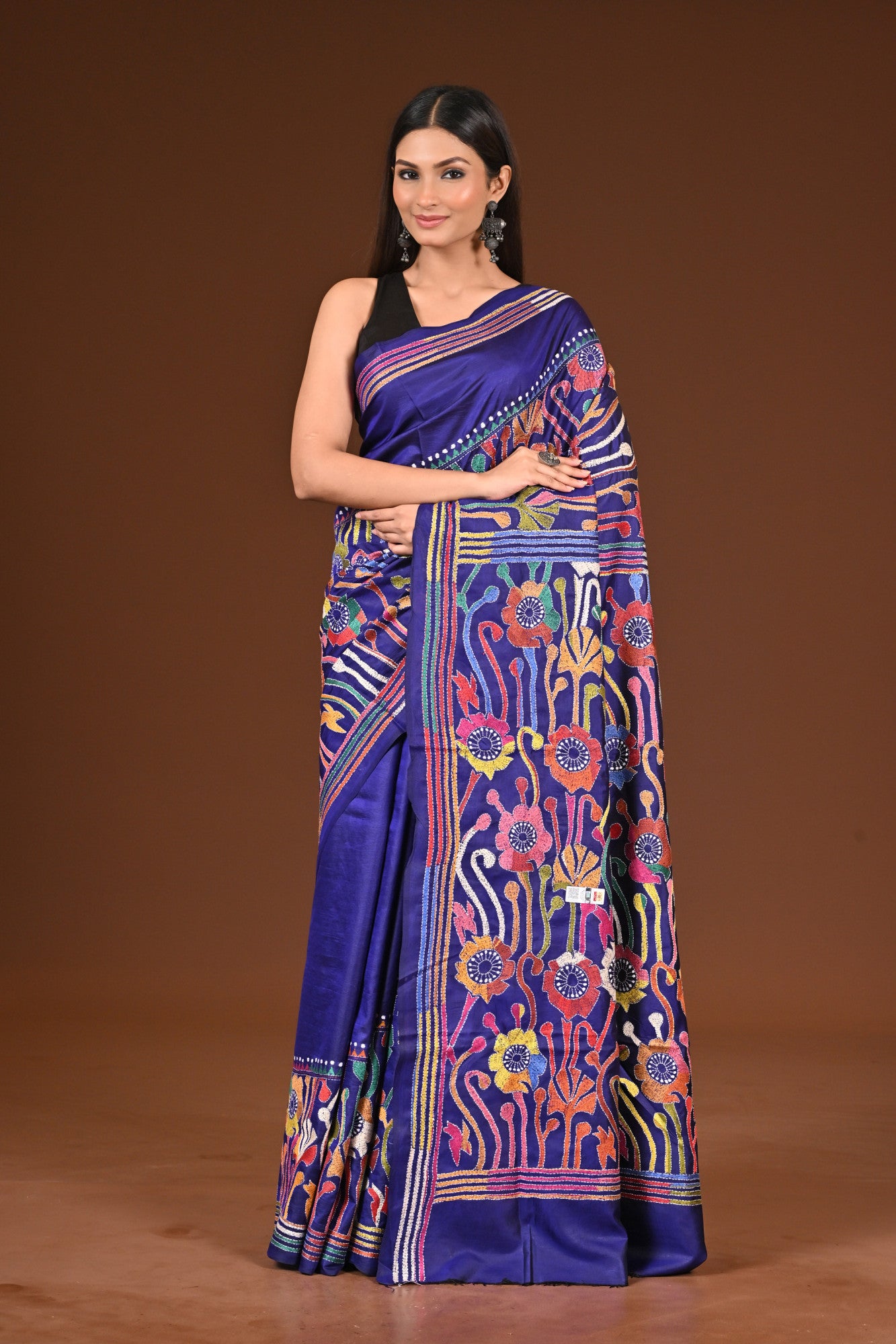 PURE  SILK KANTHA SAREE Thumbnail
