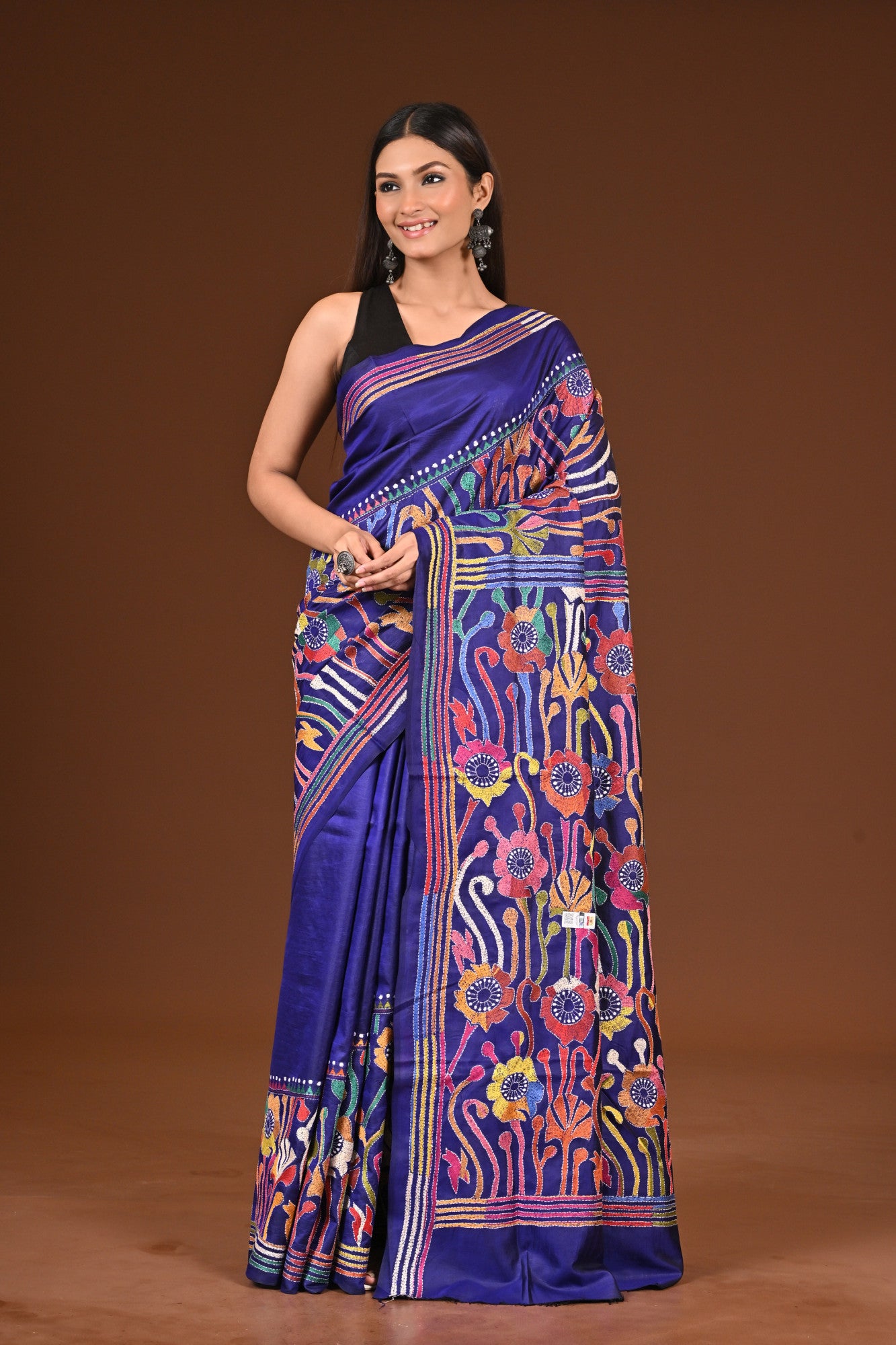 PURE  SILK KANTHA SAREE Thumbnail