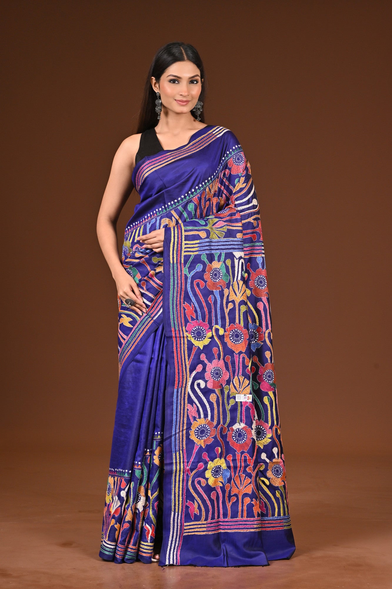 PURE  SILK KANTHA SAREE Thumbnail