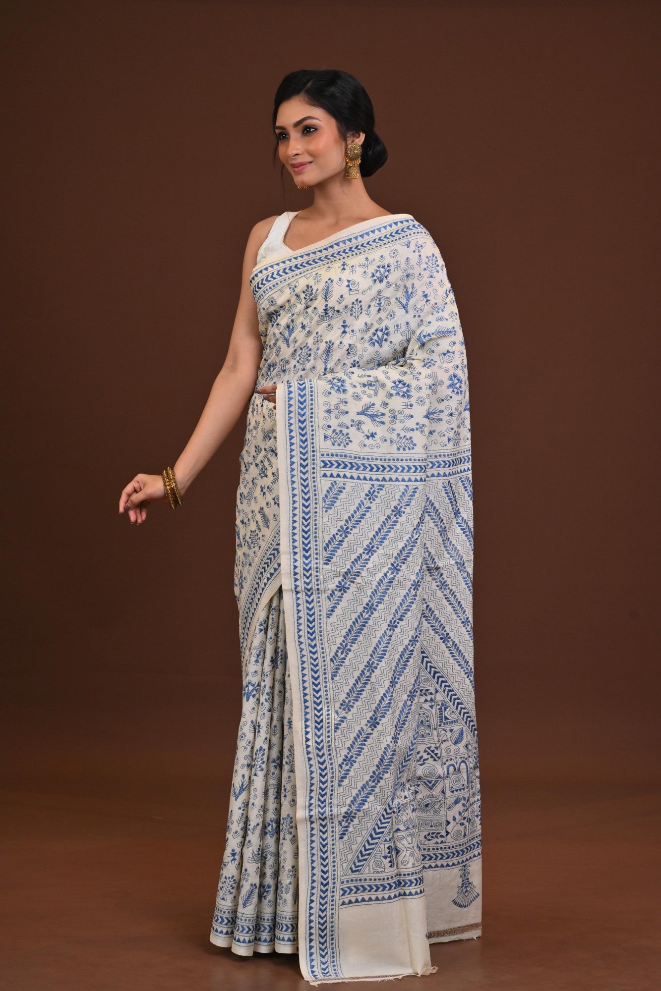 Pure Silk Kantha Saree Thumbnail