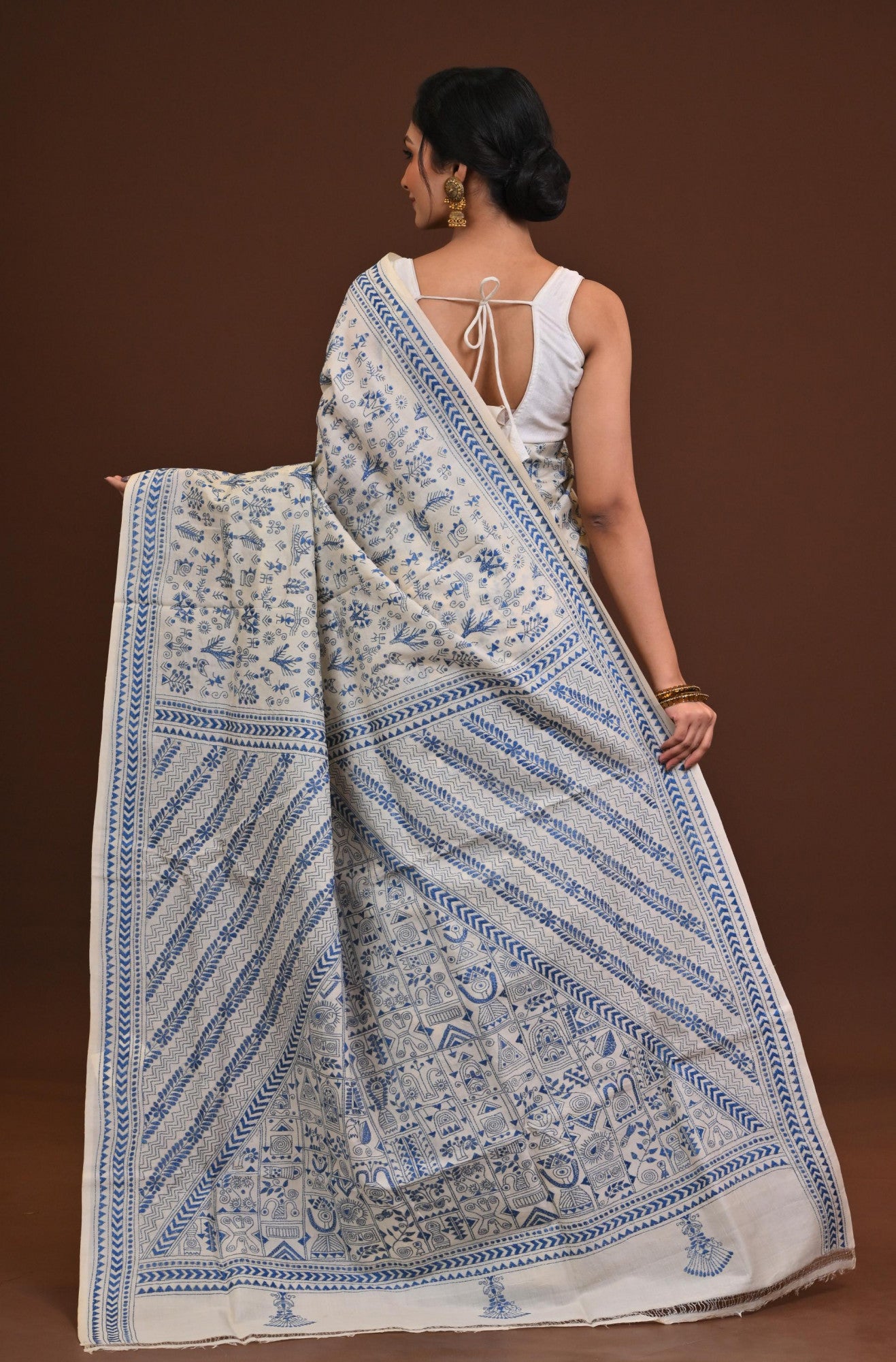 Pure Silk Kantha Saree Thumbnail