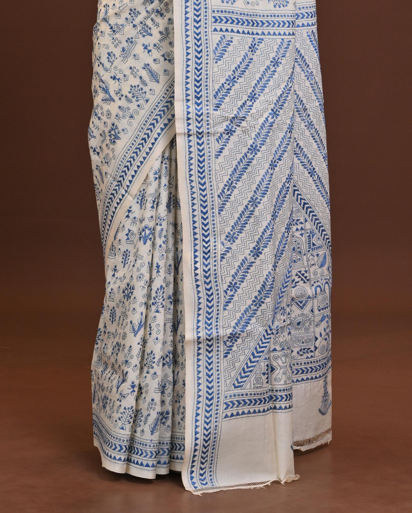 Pure Silk Kantha Saree Thumbnail