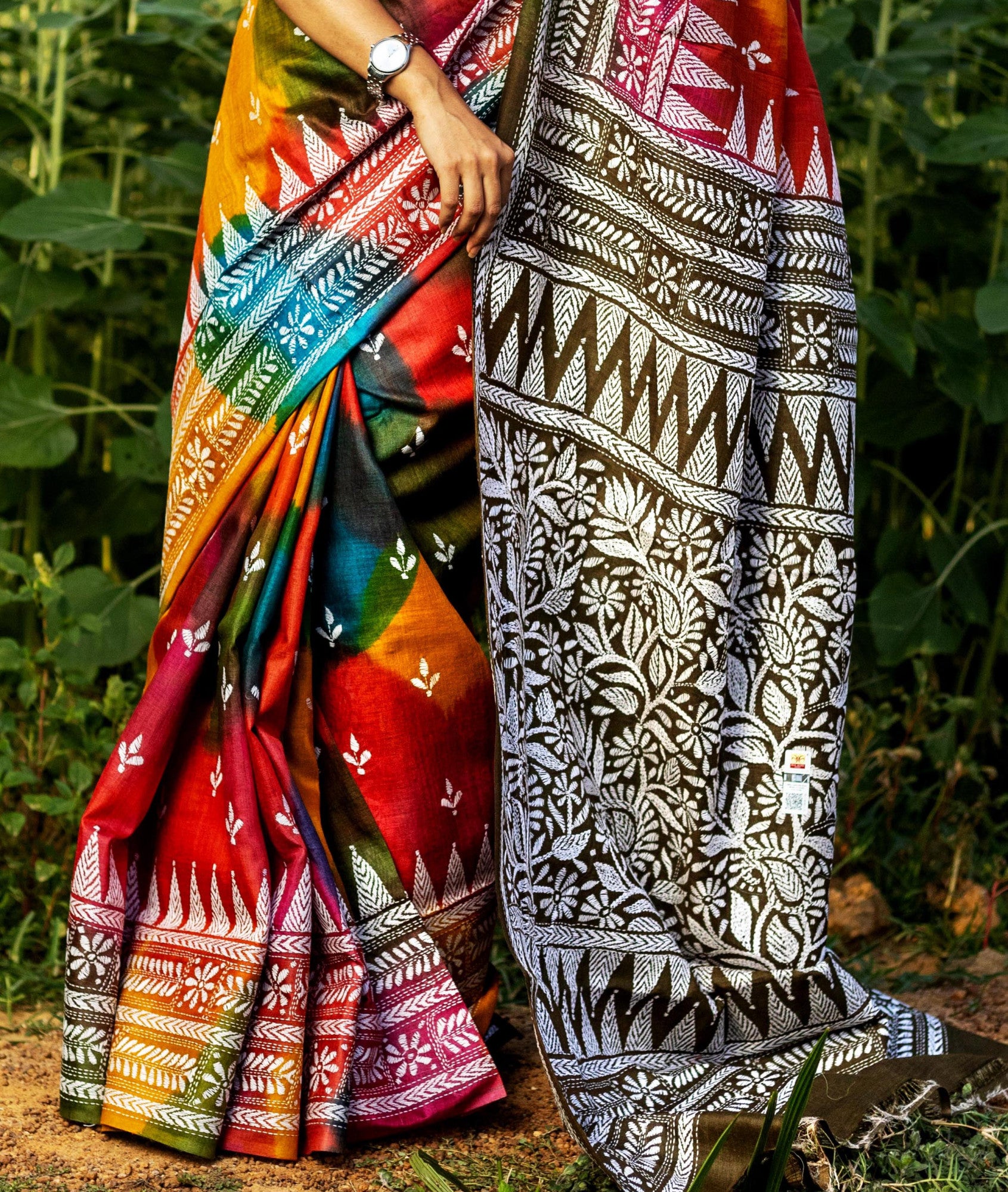 PURE SILK KANTHA SAREE