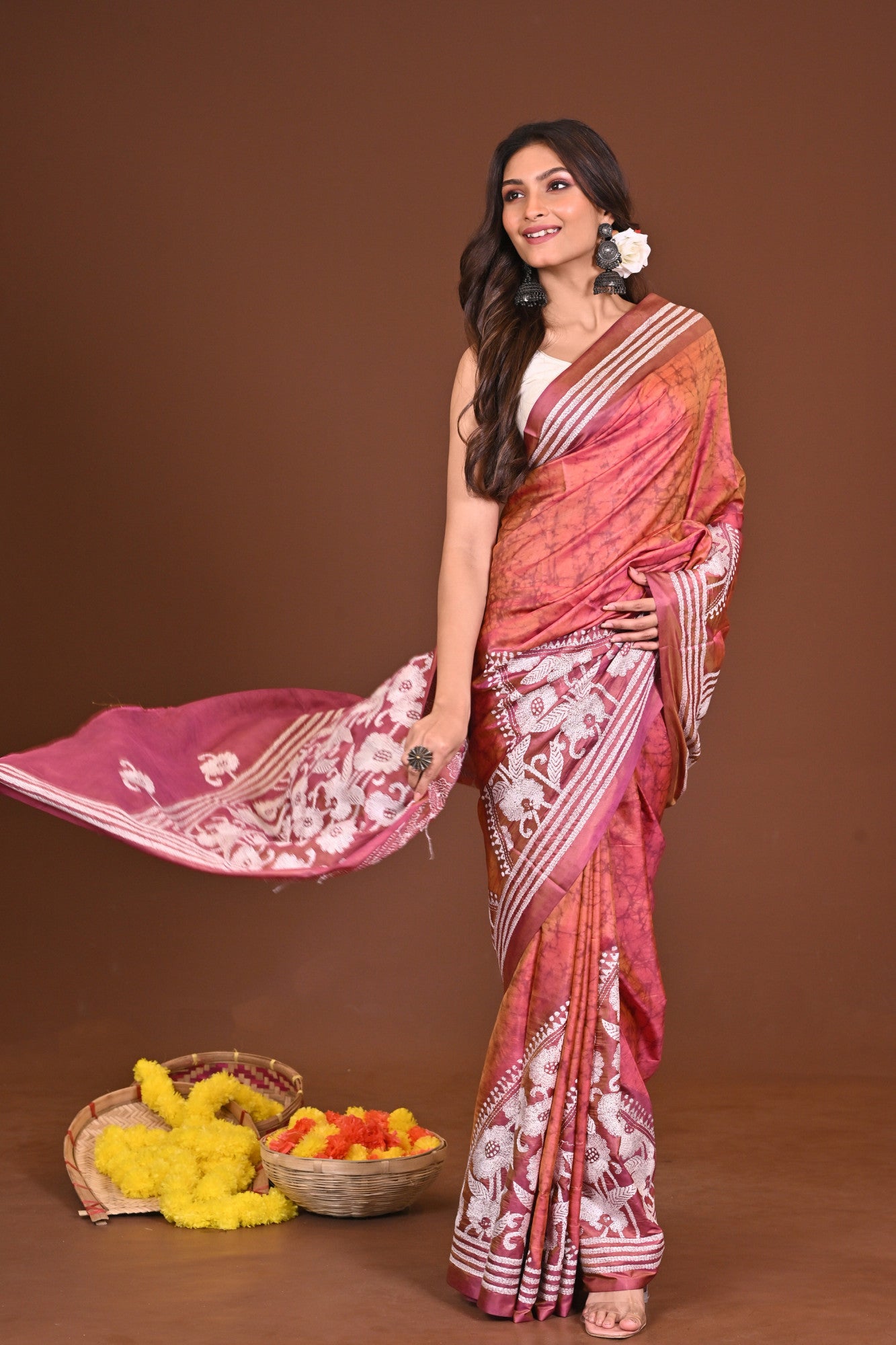 RANGAMRITTIKA BLENDED SILK KANTHA SAREE Thumbnail