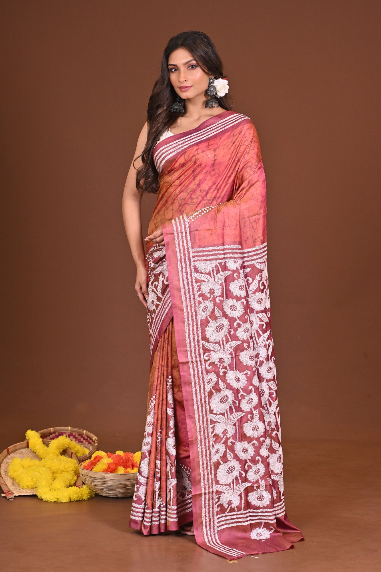RANGAMRITTIKA BLENDED SILK KANTHA SAREE Thumbnail