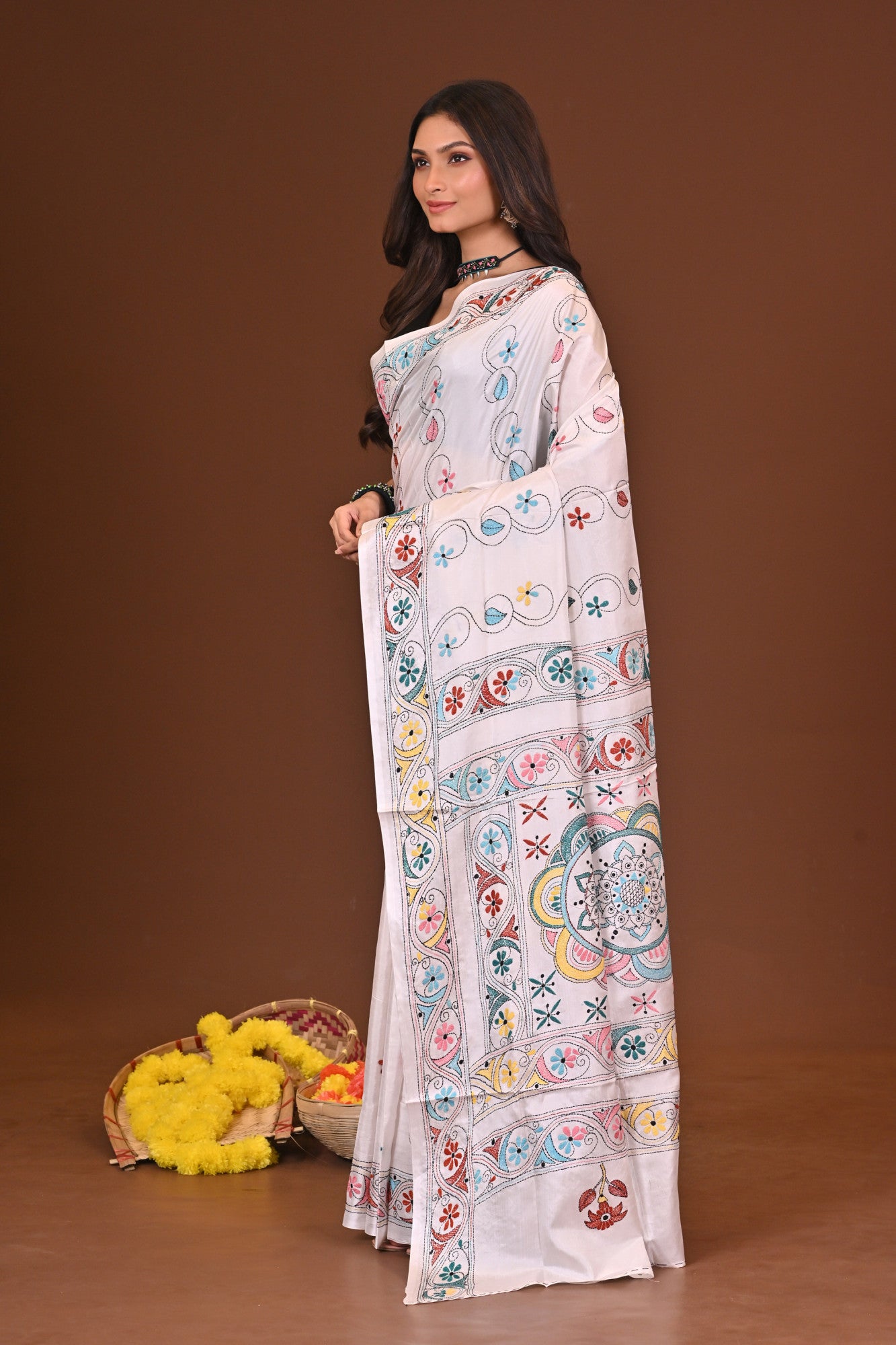 Rangmoni Blended Silk Kantha Saree Thumbnail