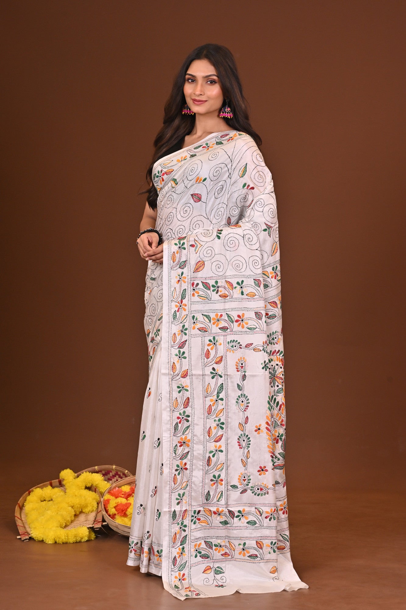 Rangtara Blended Silk Kantha Saree Thumbnail