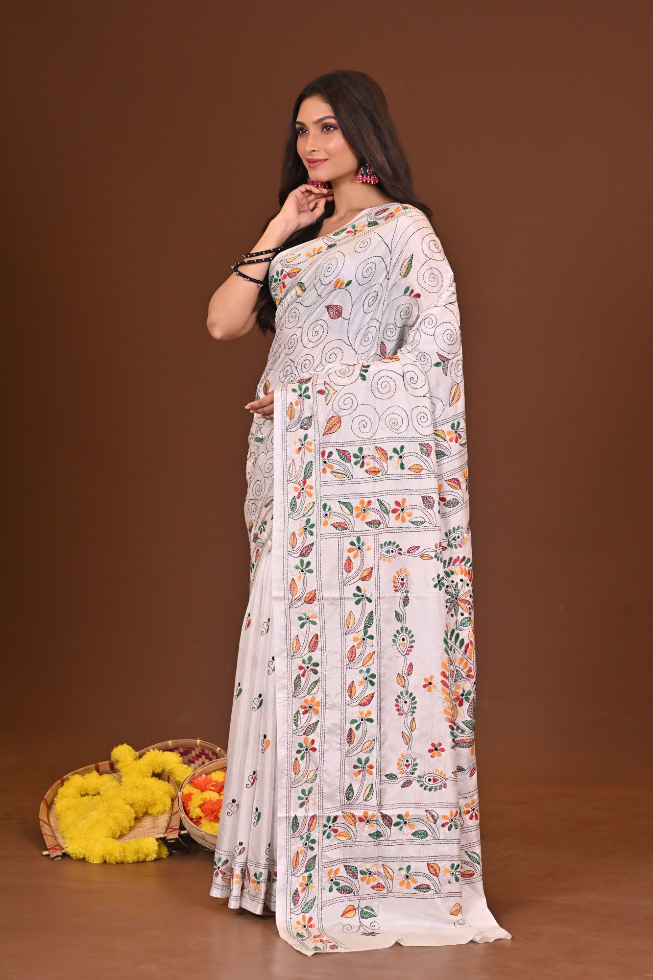 Rangtara Blended Silk Kantha Saree Thumbnail