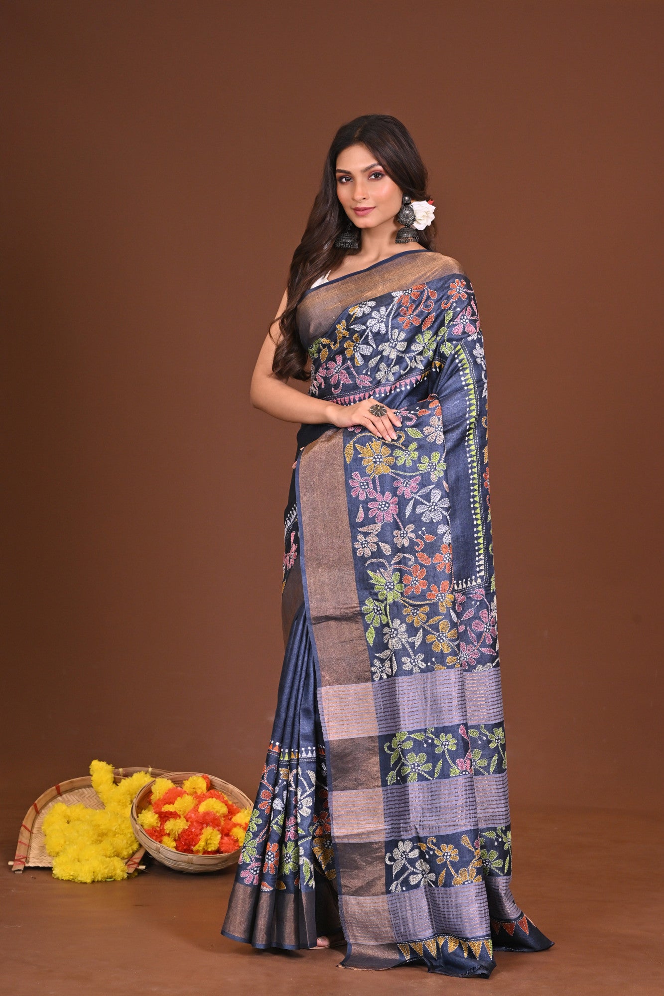 Tussar Diy Kantha Saree
