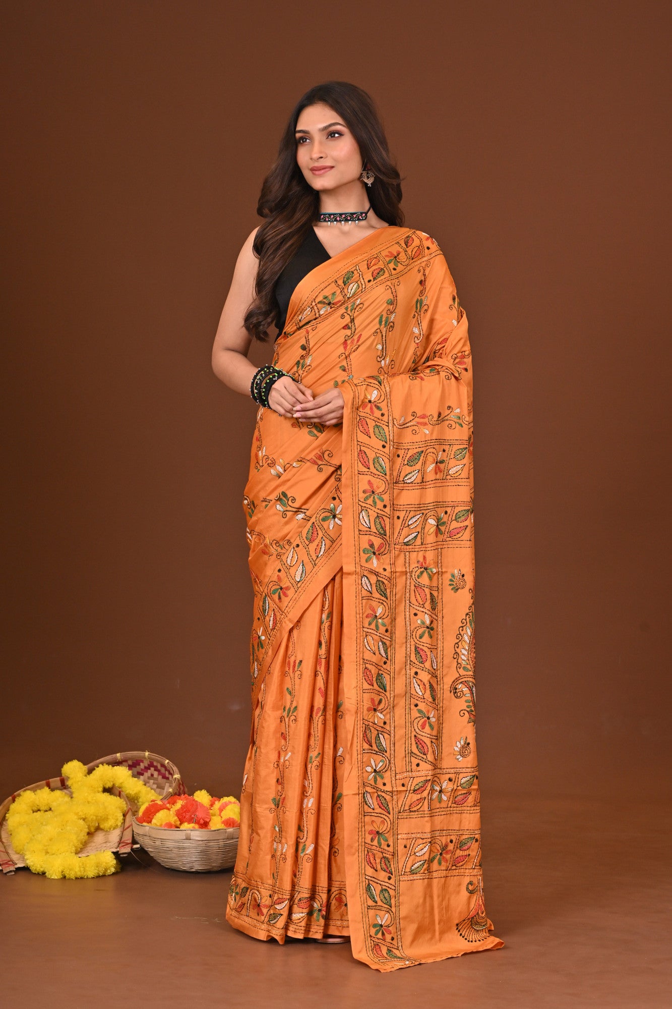 Roddurpriya Blended Silk Kantha Saree