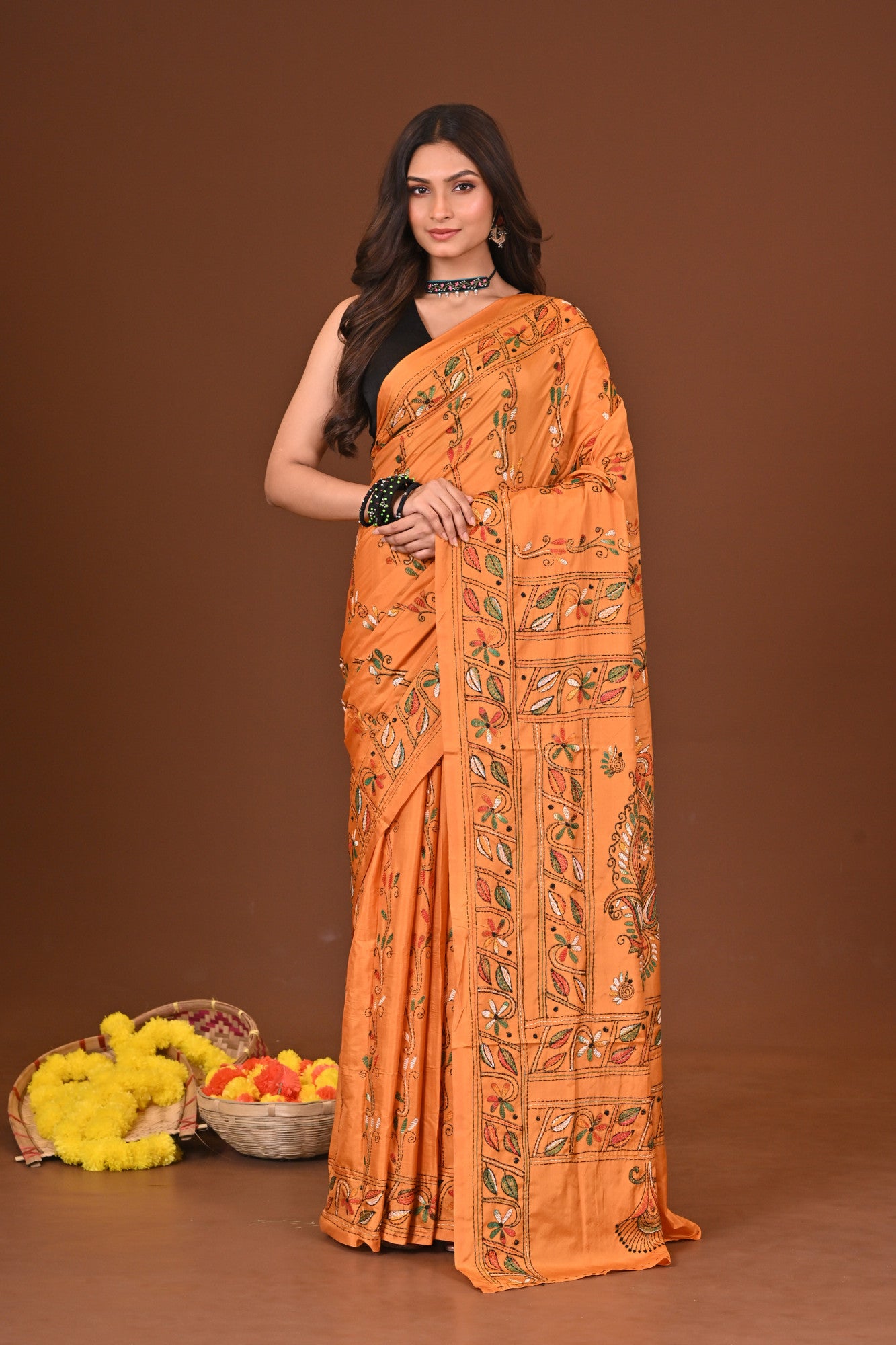 Roddurpriya Blended Silk Kantha Saree Thumbnail