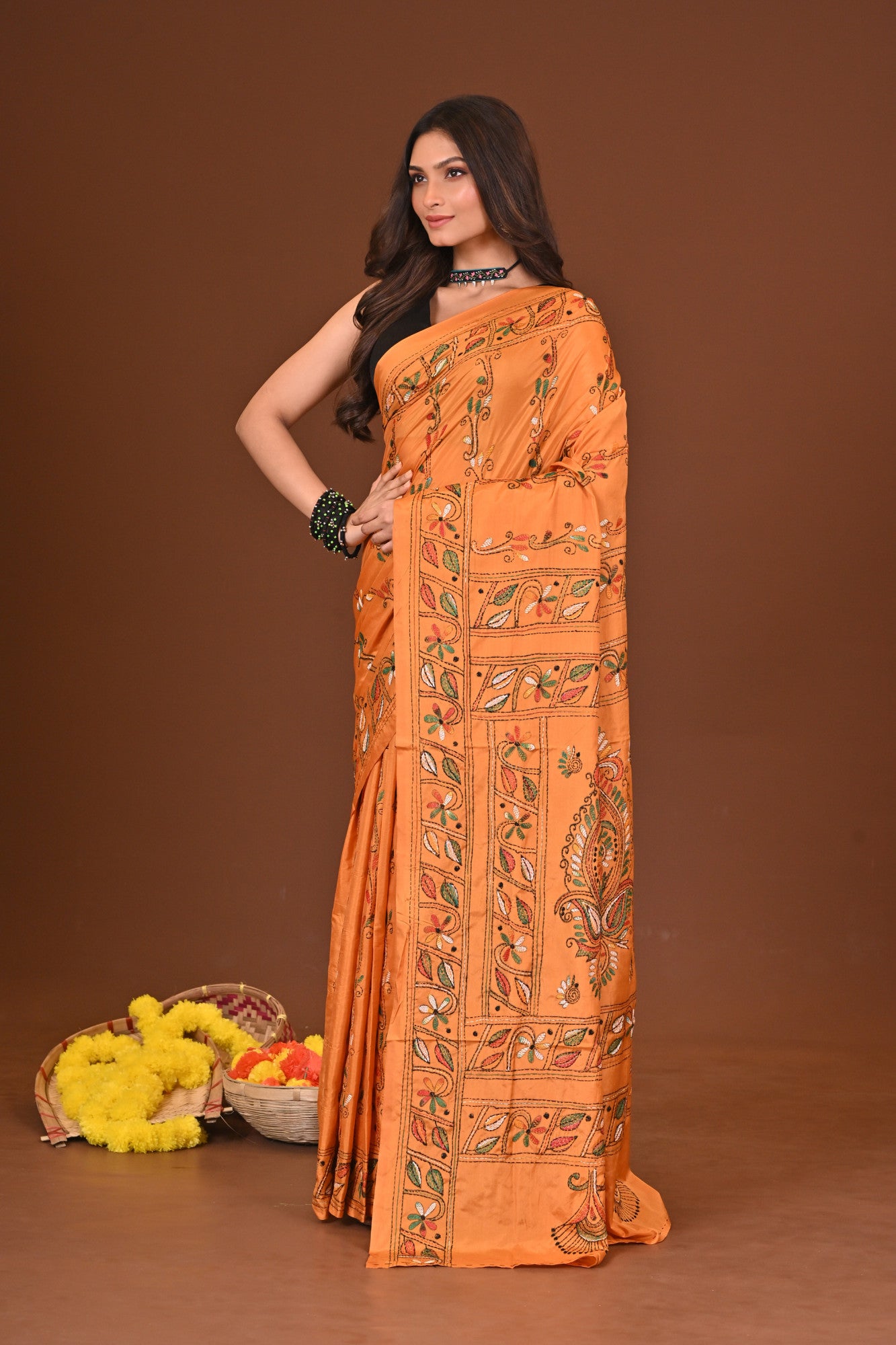 Roddurpriya Blended Silk Kantha Saree Thumbnail