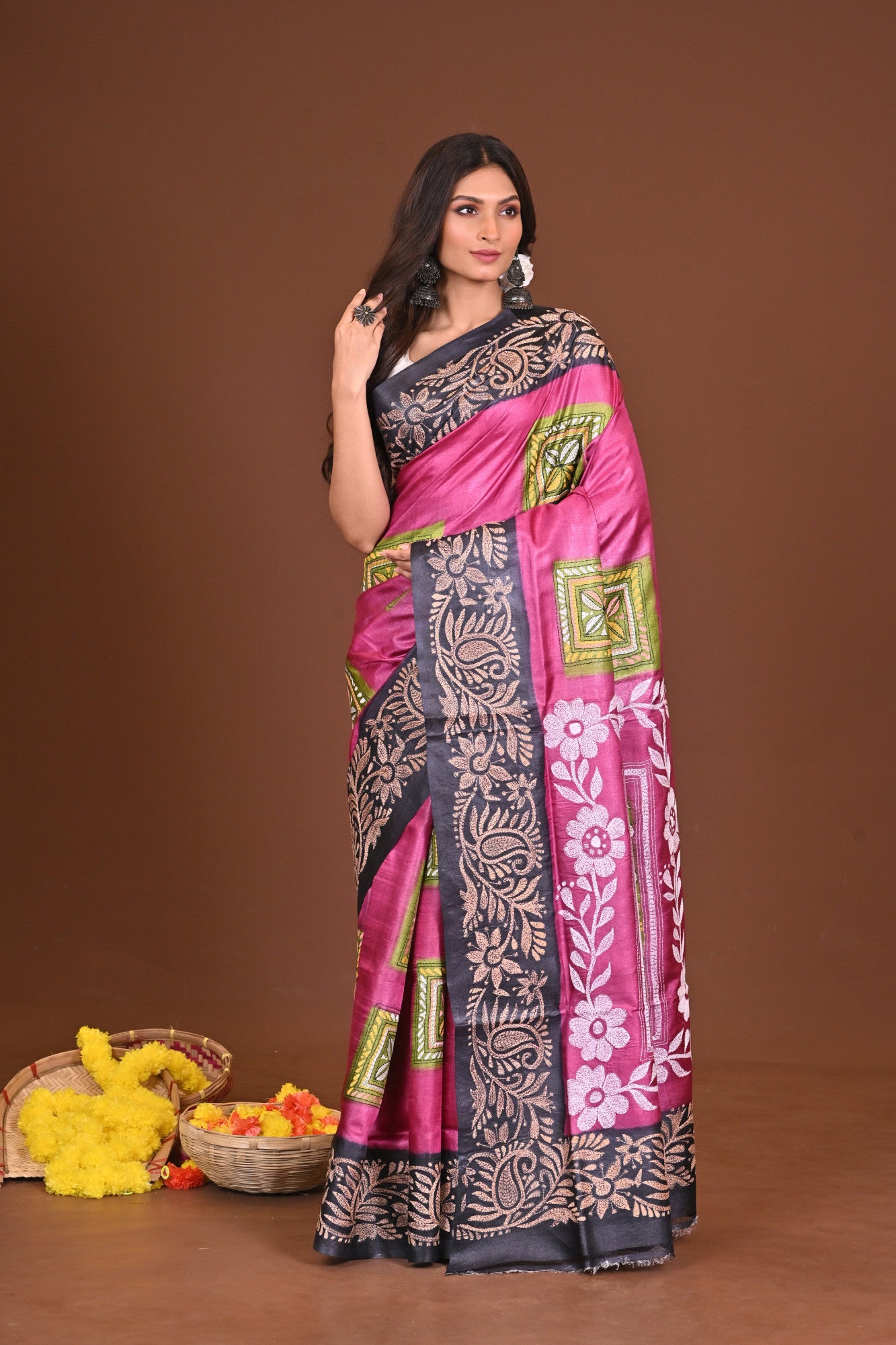 RONGTULIKA TUSSAR DIY KANTHA SAREE Thumbnail