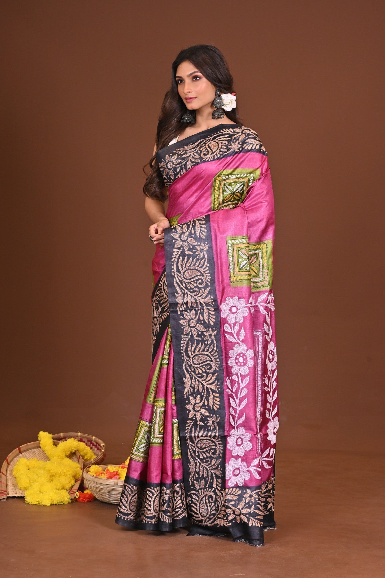 RONGTULIKA TUSSAR DIY KANTHA SAREE Thumbnail