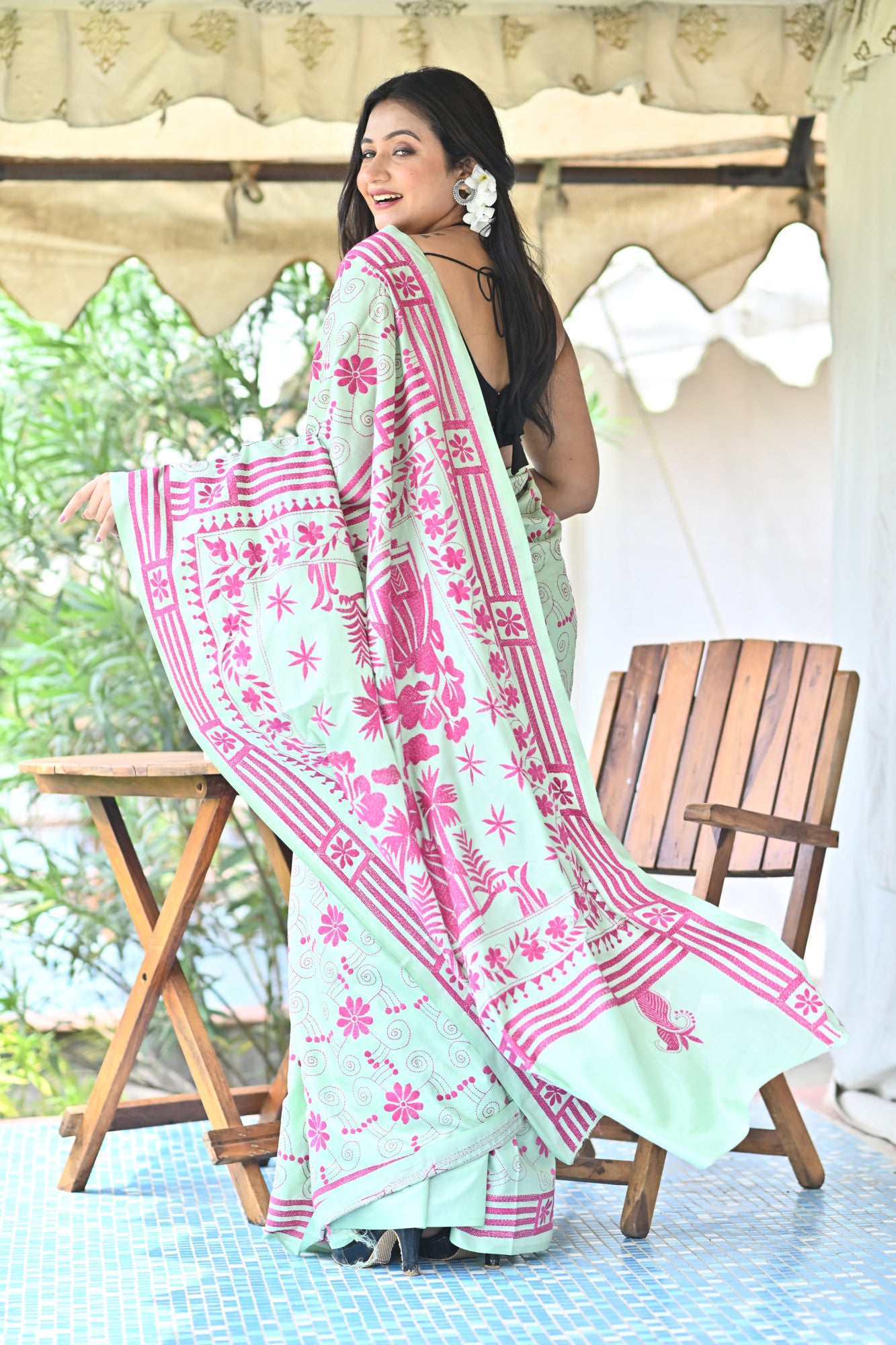 SHARVANI BLENDED SILK KANTHA SAREE Thumbnail