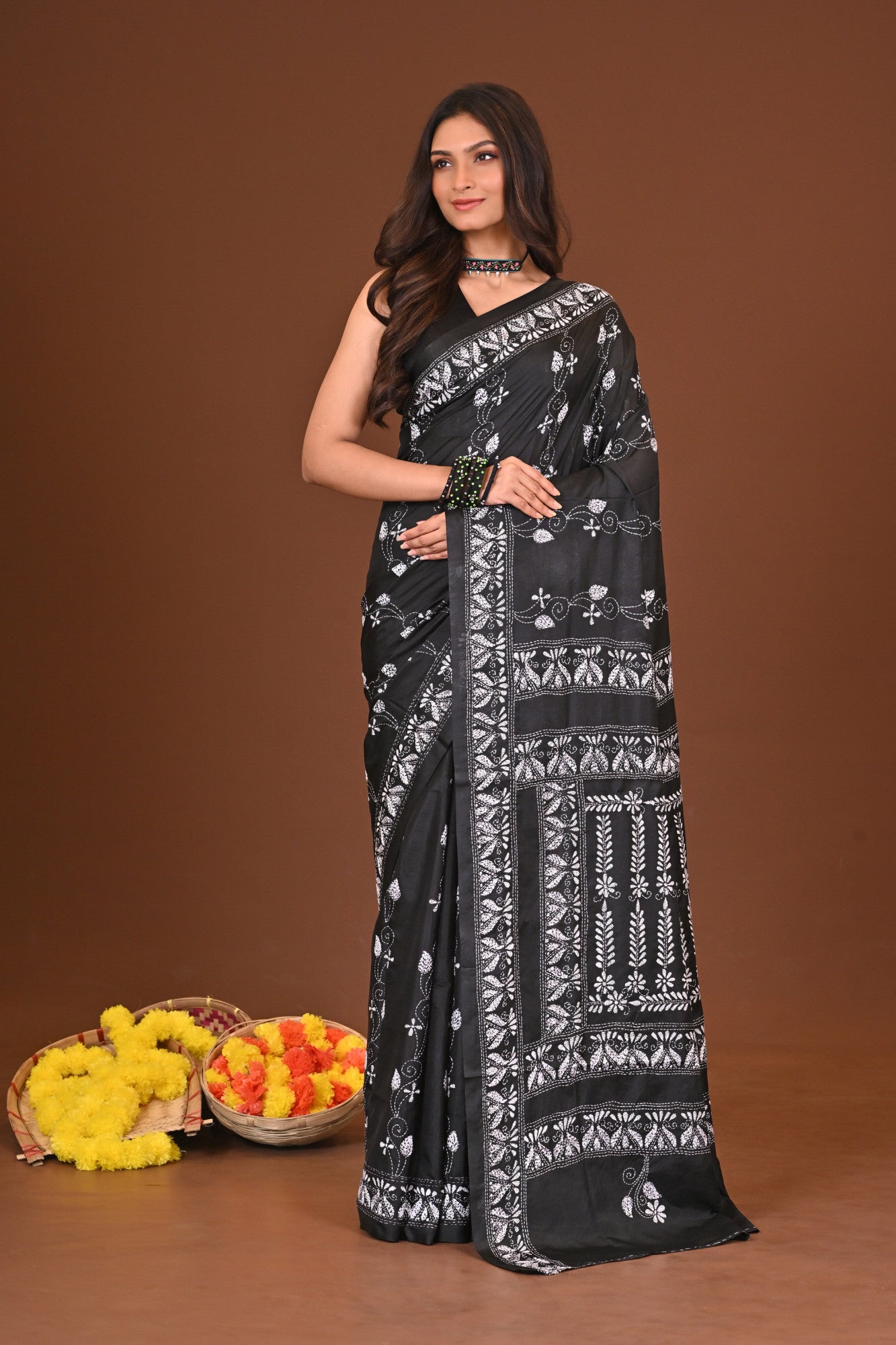 SHYAMSREE BLENDED SILK KANTHA SAREE Thumbnail