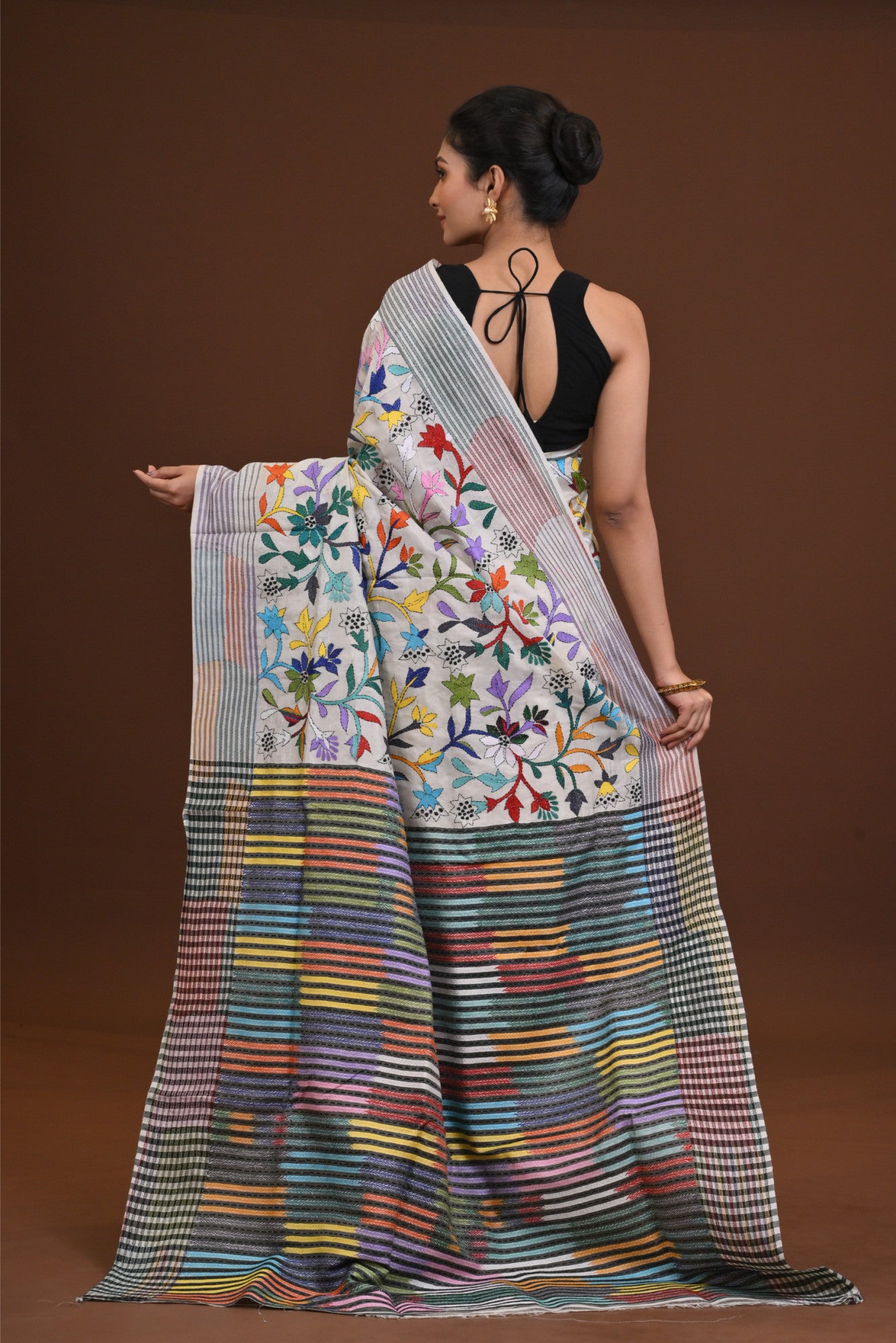 Silk Jalchuri Allover Kantha Saree Thumbnail