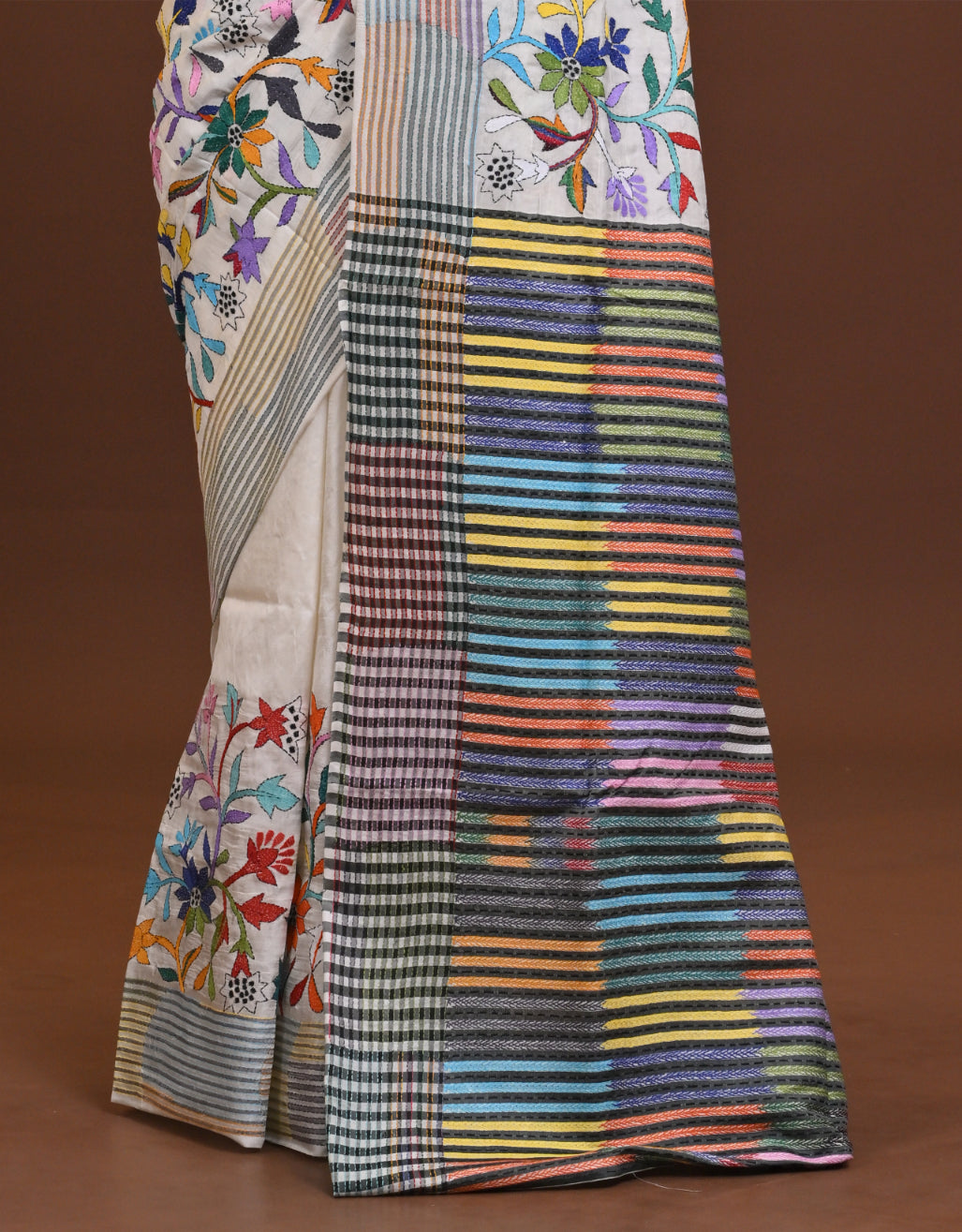 Silk Jalchuri Allover Kantha Saree Thumbnail