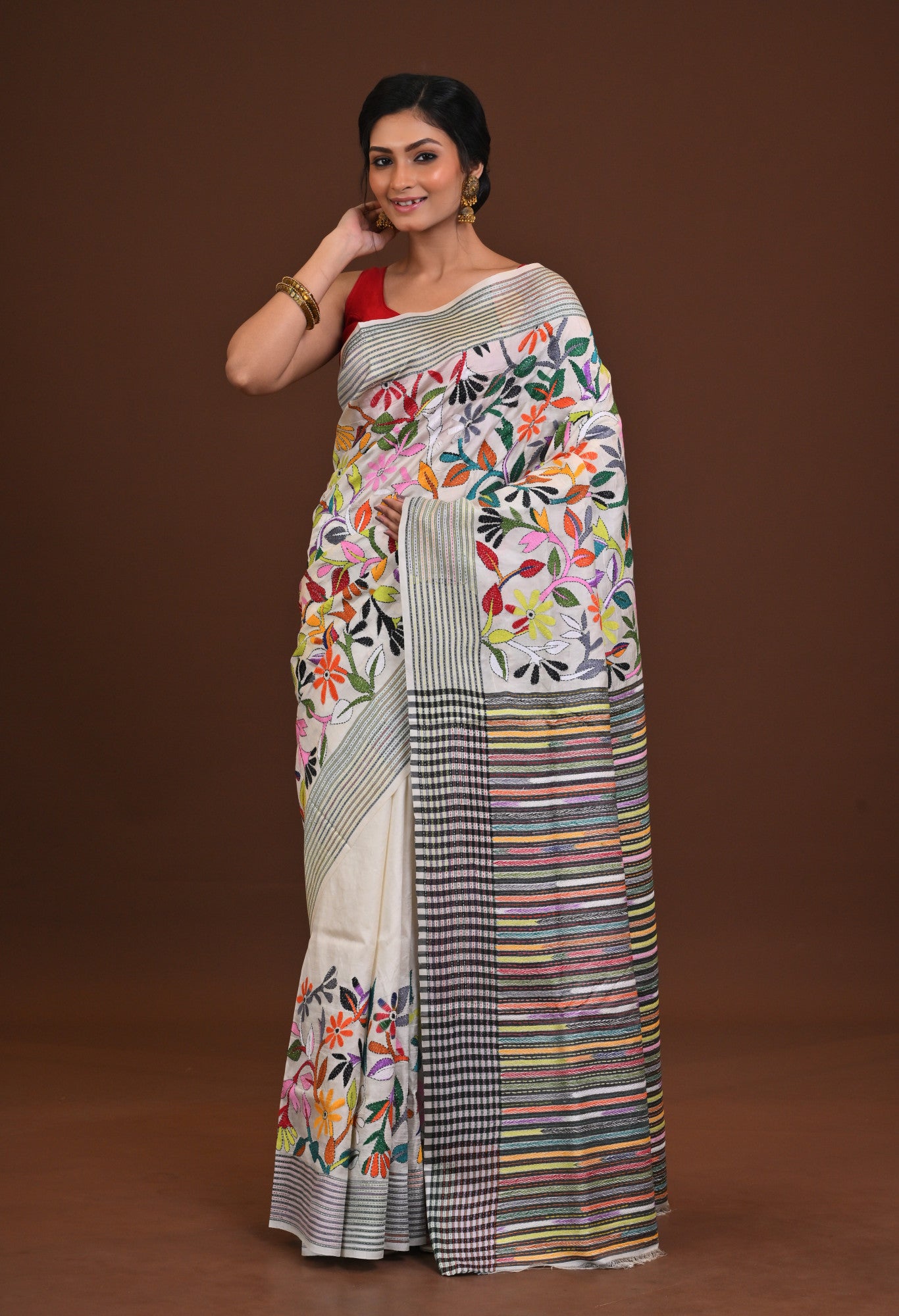 JALCHURI SILK KANTHA SAREE Thumbnail