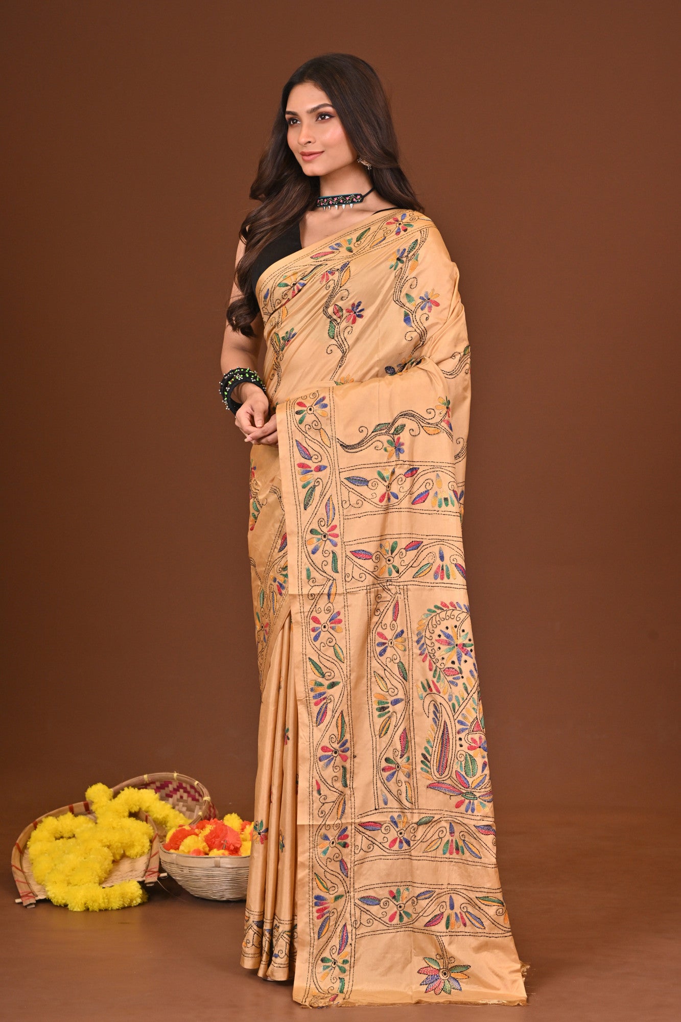 Swarnajanli Blended Silk Kantha Saree Thumbnail