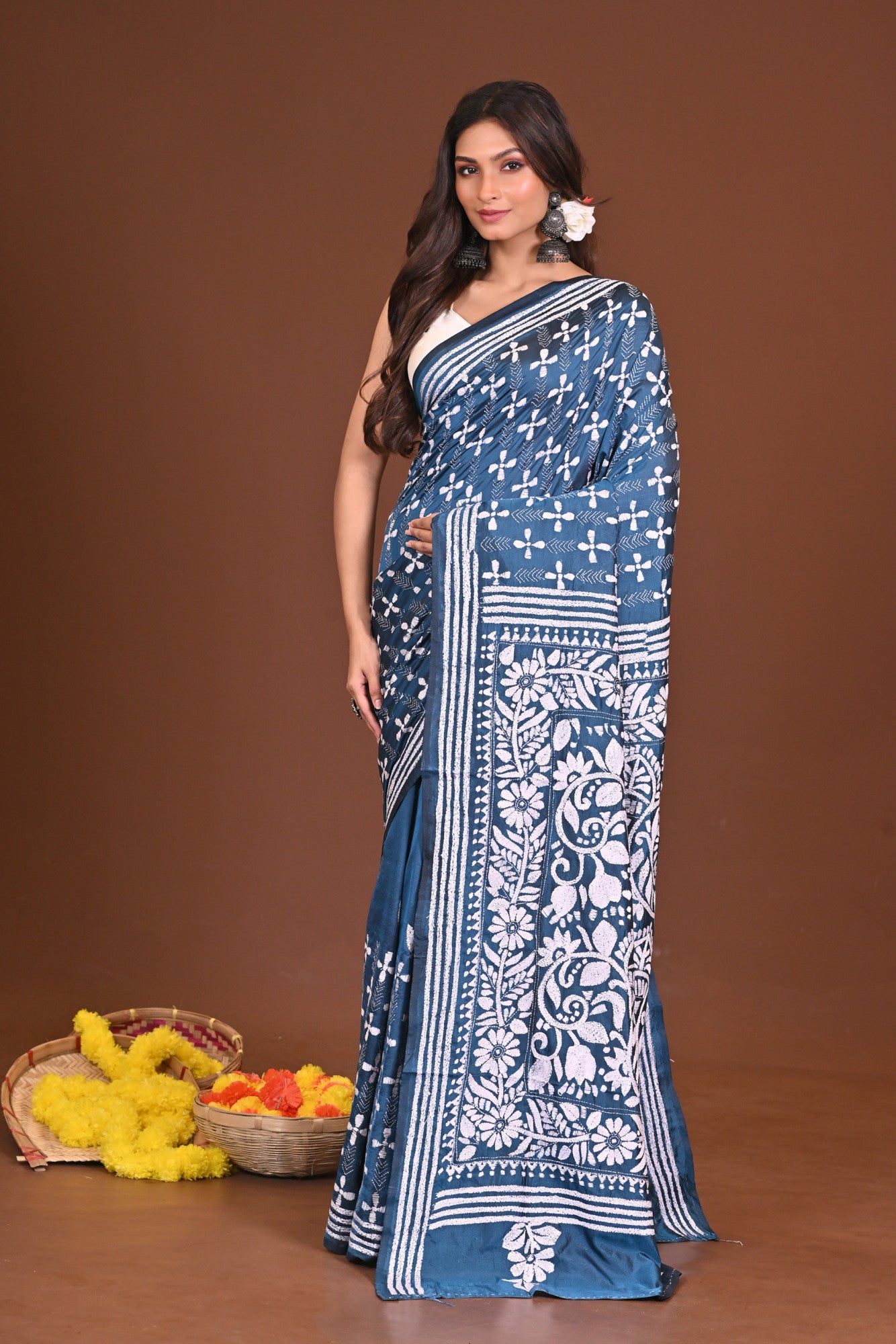 TITHITARANGA BLENDED SILK KANTHA SAREE Thumbnail