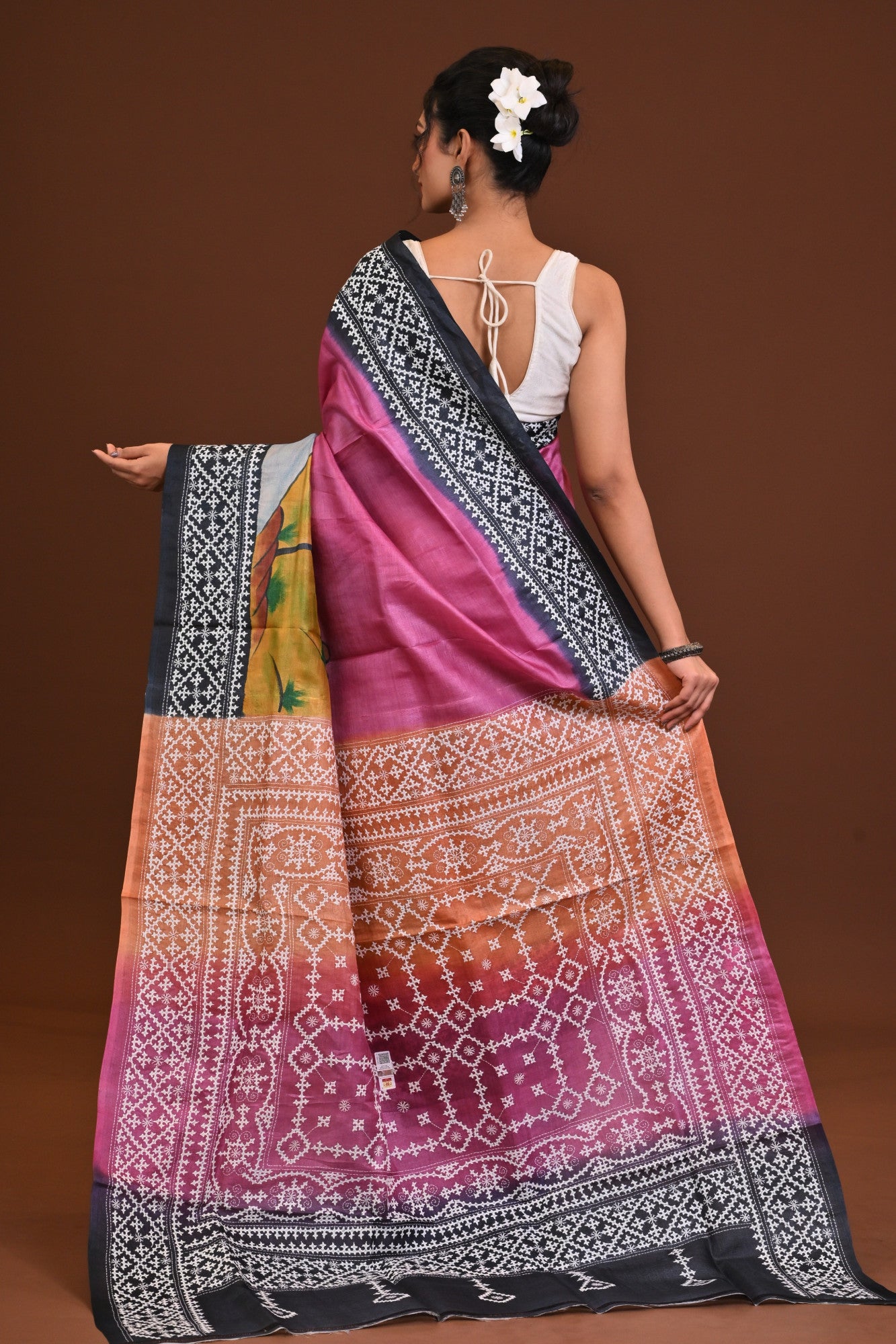 Tussar Fusion Kantha Saree Thumbnail