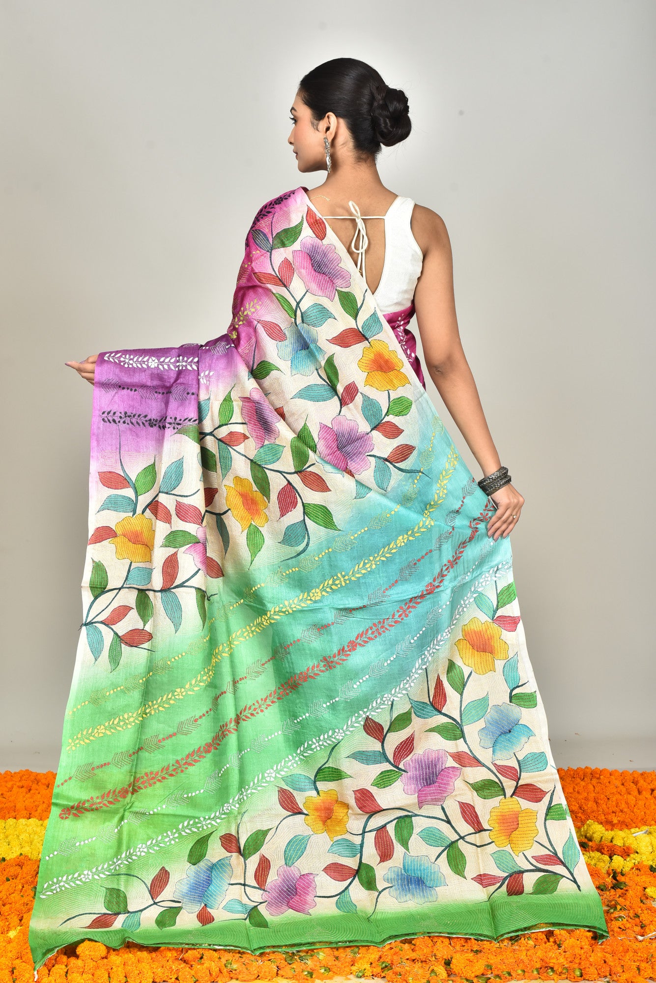 TUSSAR HAND PRINT SAREE Thumbnail