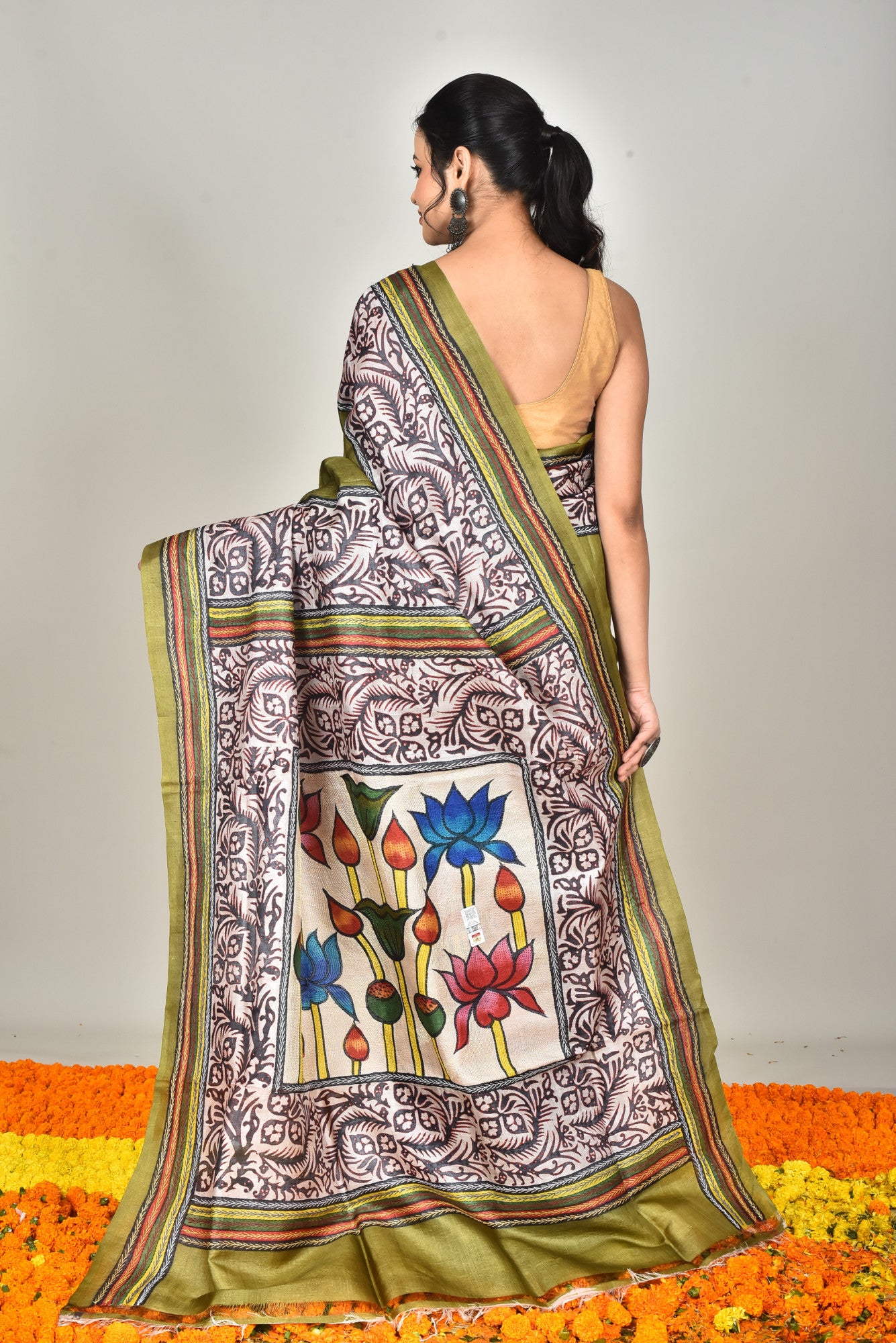 TUSSAR HANDPRINT SAREE Thumbnail