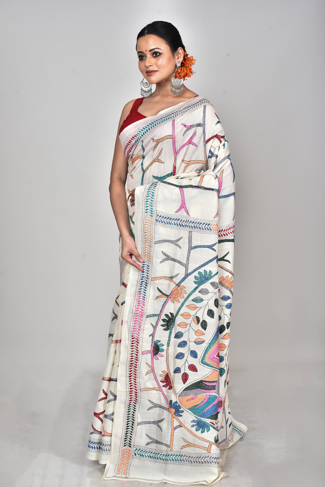 TUSSAR SILK KANTHA SAREE Thumbnail