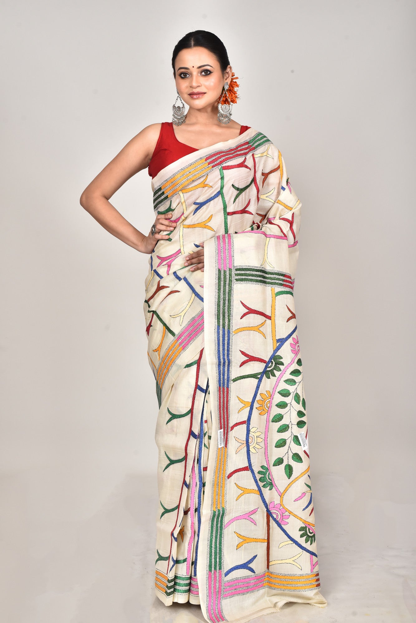 TUSSAR SILK KANTHA SAREE