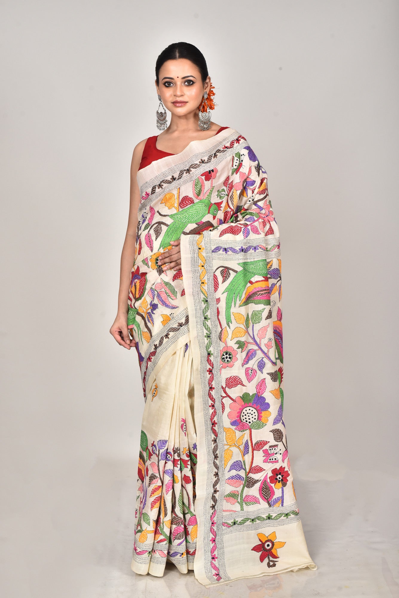 TUSSAR SILK KANTHA SAREE Thumbnail