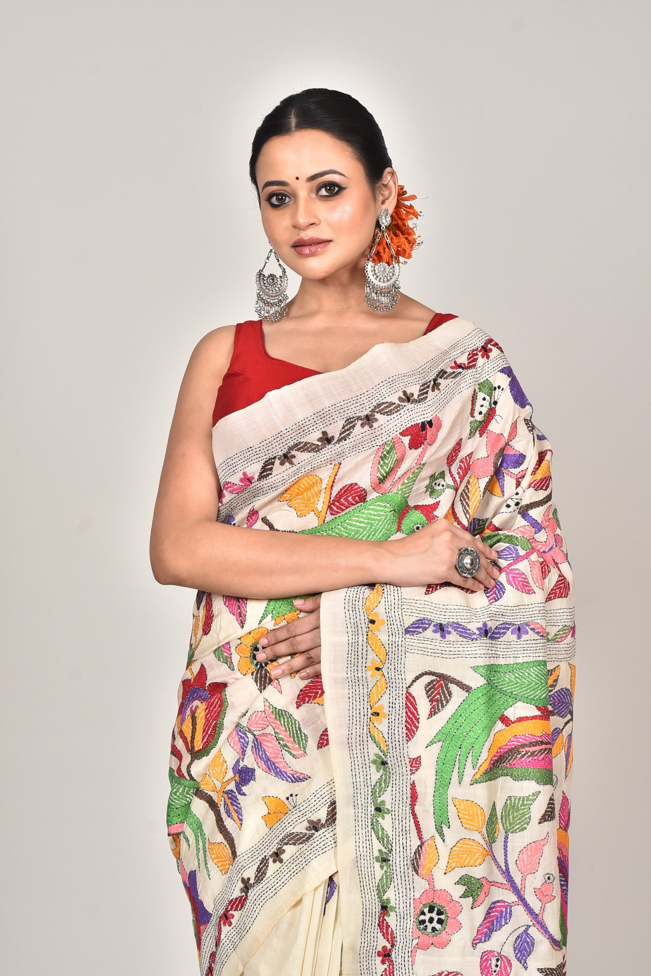TUSSAR SILK KANTHA SAREE Thumbnail