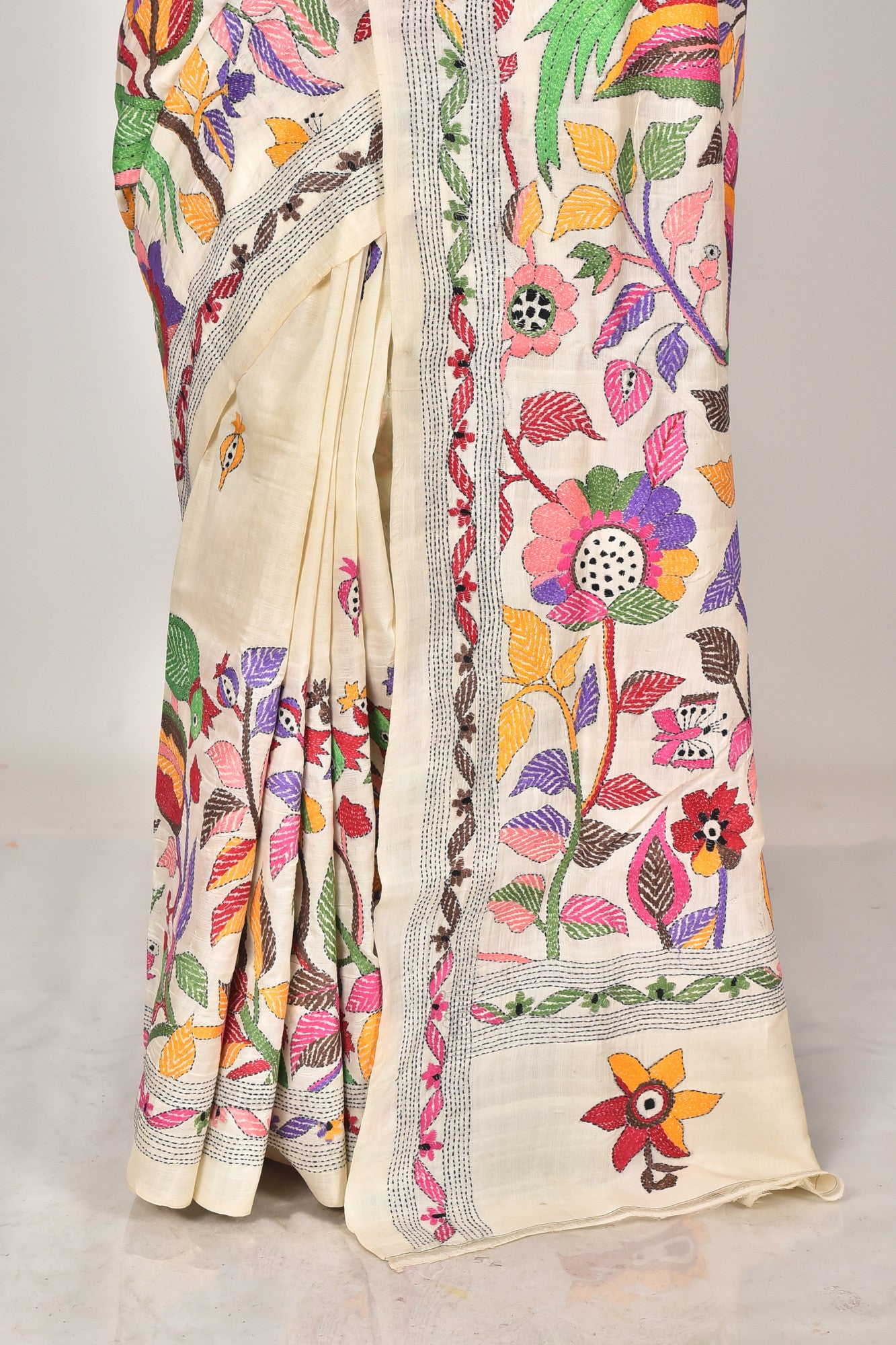 TUSSAR SILK KANTHA SAREE Thumbnail