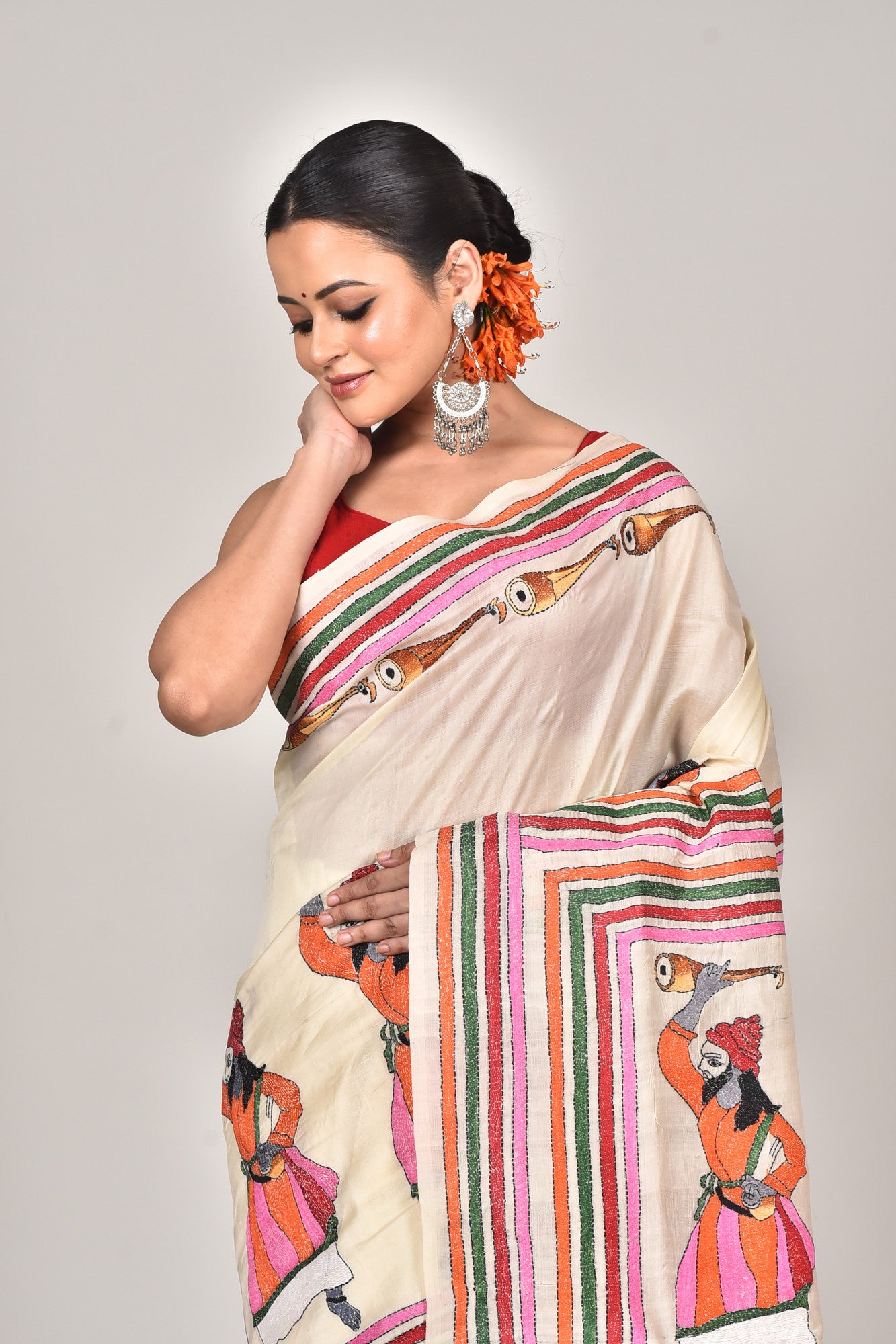 TUSSAR SILK KANTHA SAREE Thumbnail