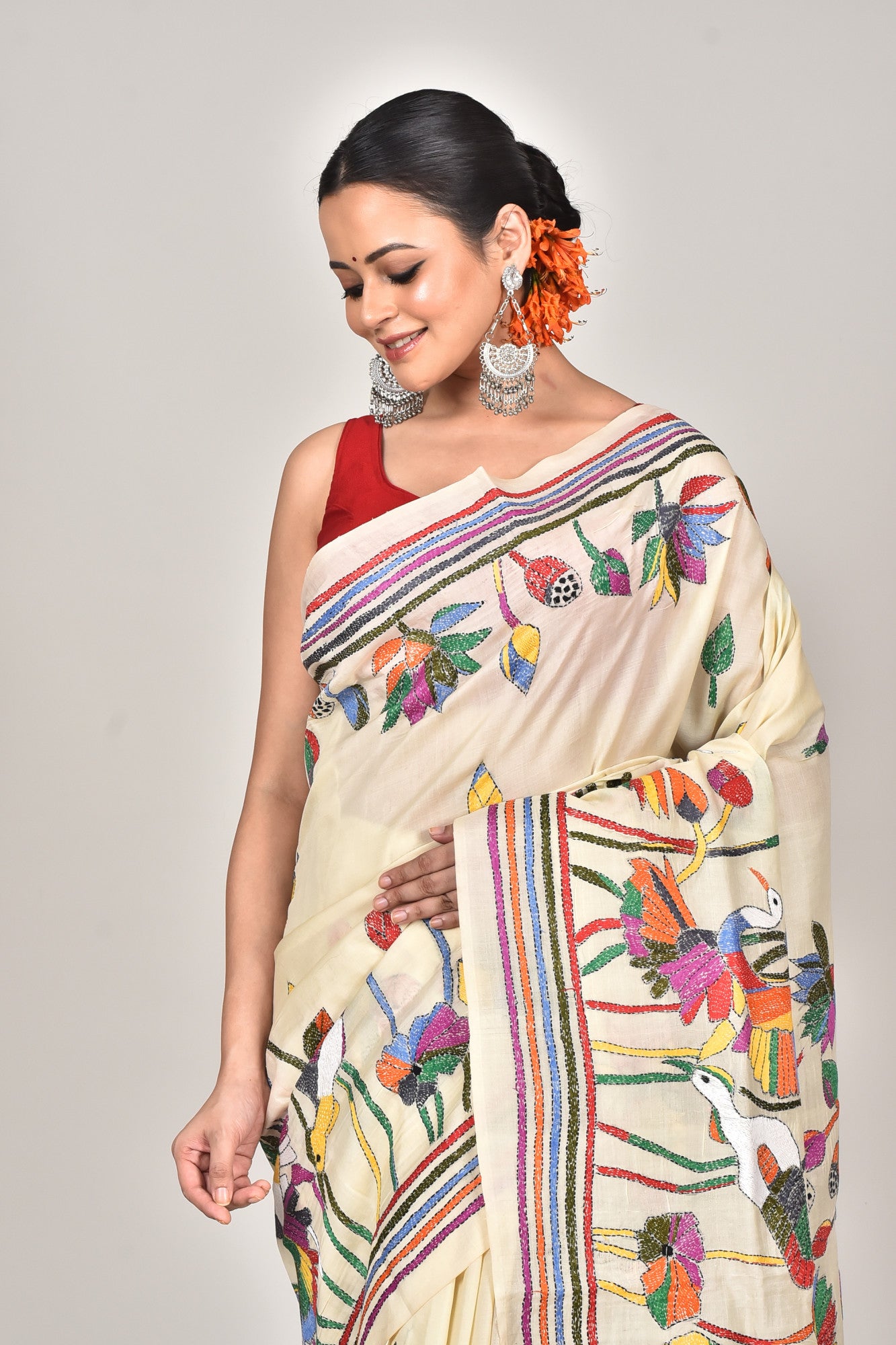 TUSSAR SILK KANTHA SAREE Thumbnail