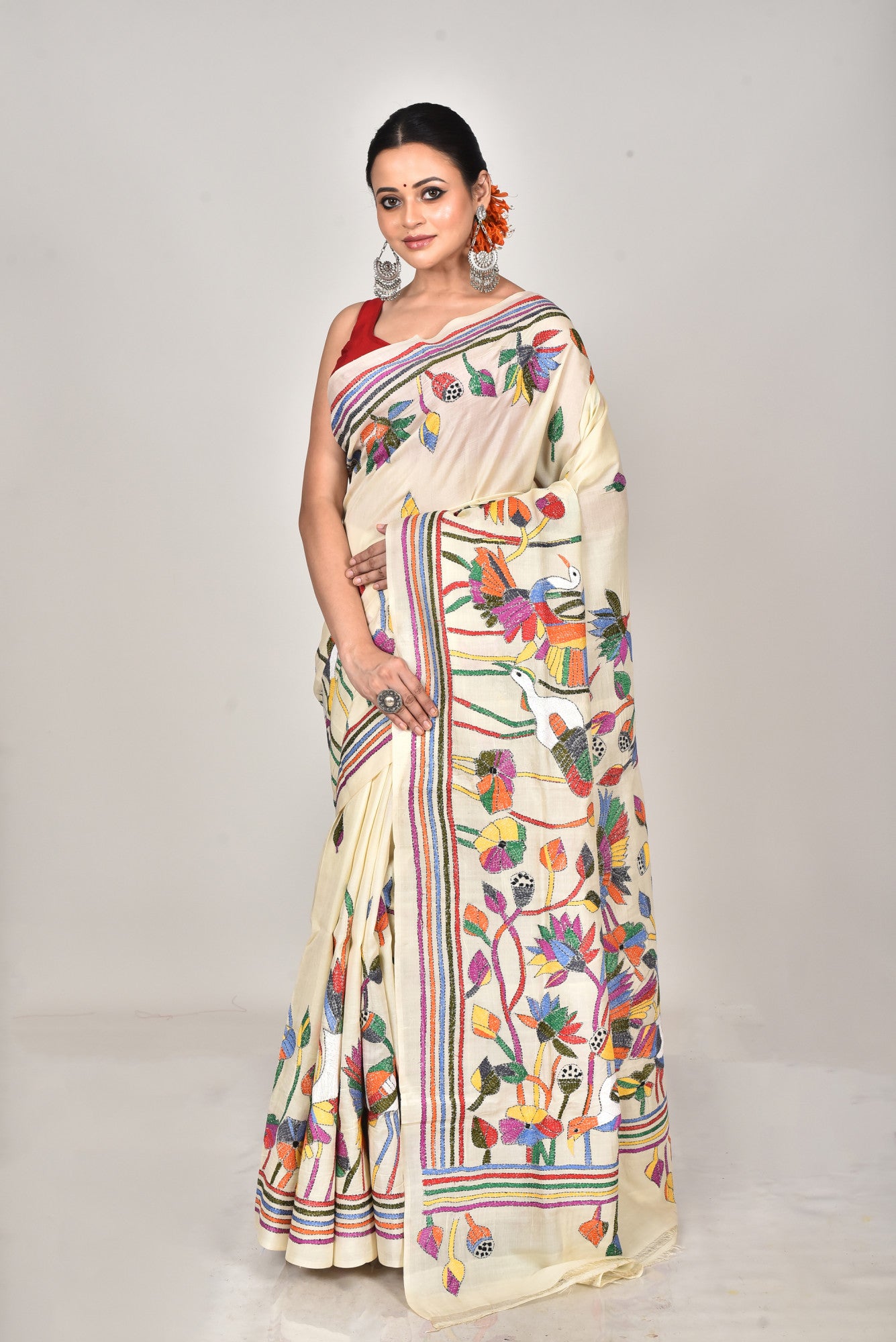 TUSSAR SILK KANTHA SAREE Thumbnail