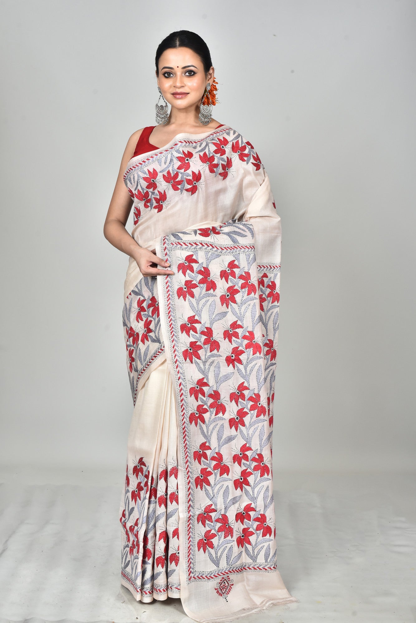 TUSSAR SILK KANTHA SAREE