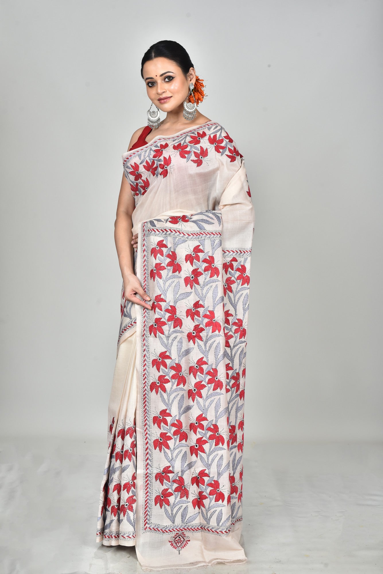 TOSSOR DYE BLOCK KANTHA SAREE
