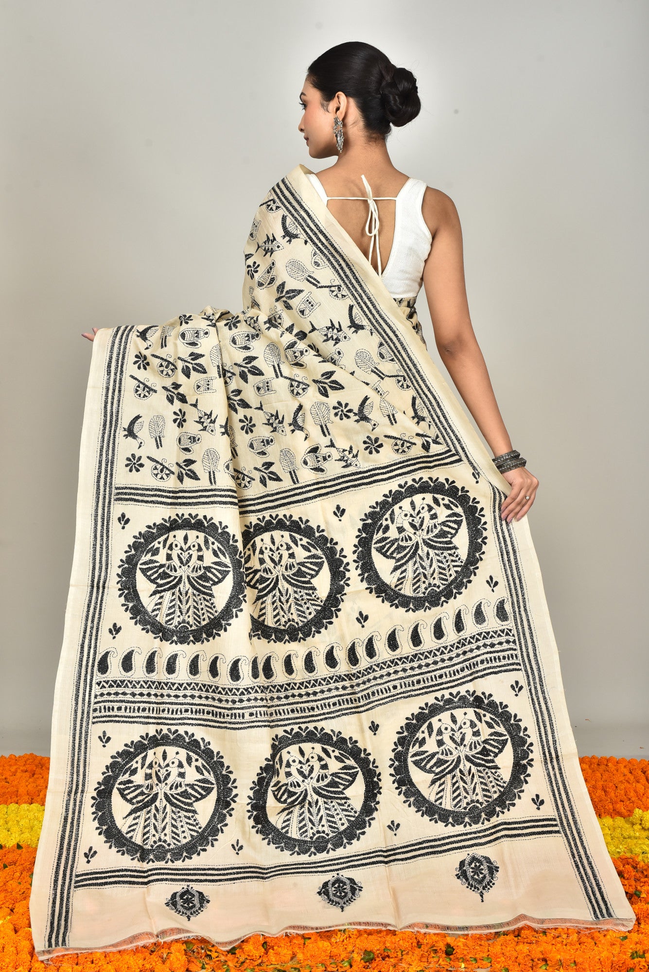 TUSSAR SILK KANTHA SAREE Thumbnail