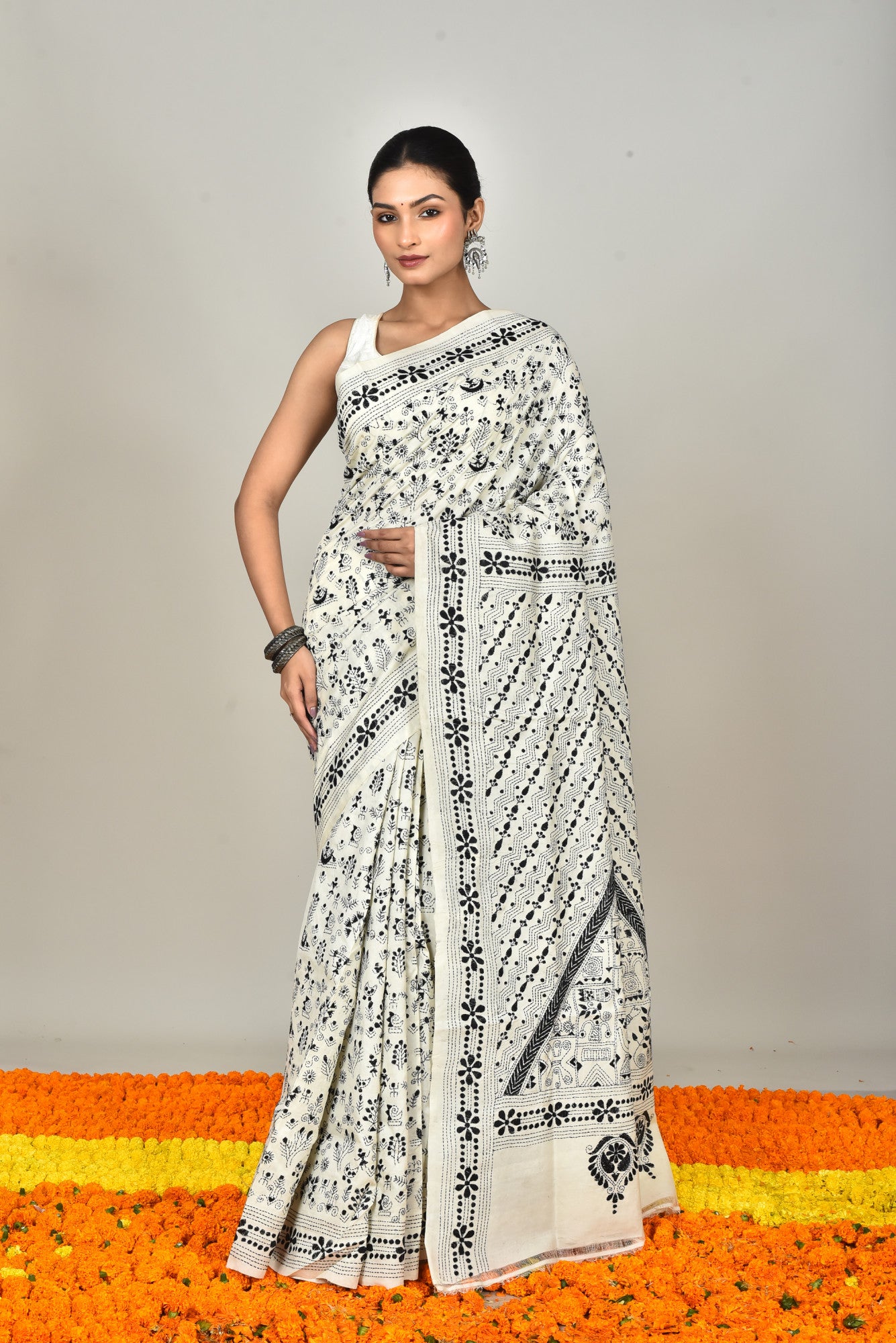TUSSAR SILK KANTHA SAREE