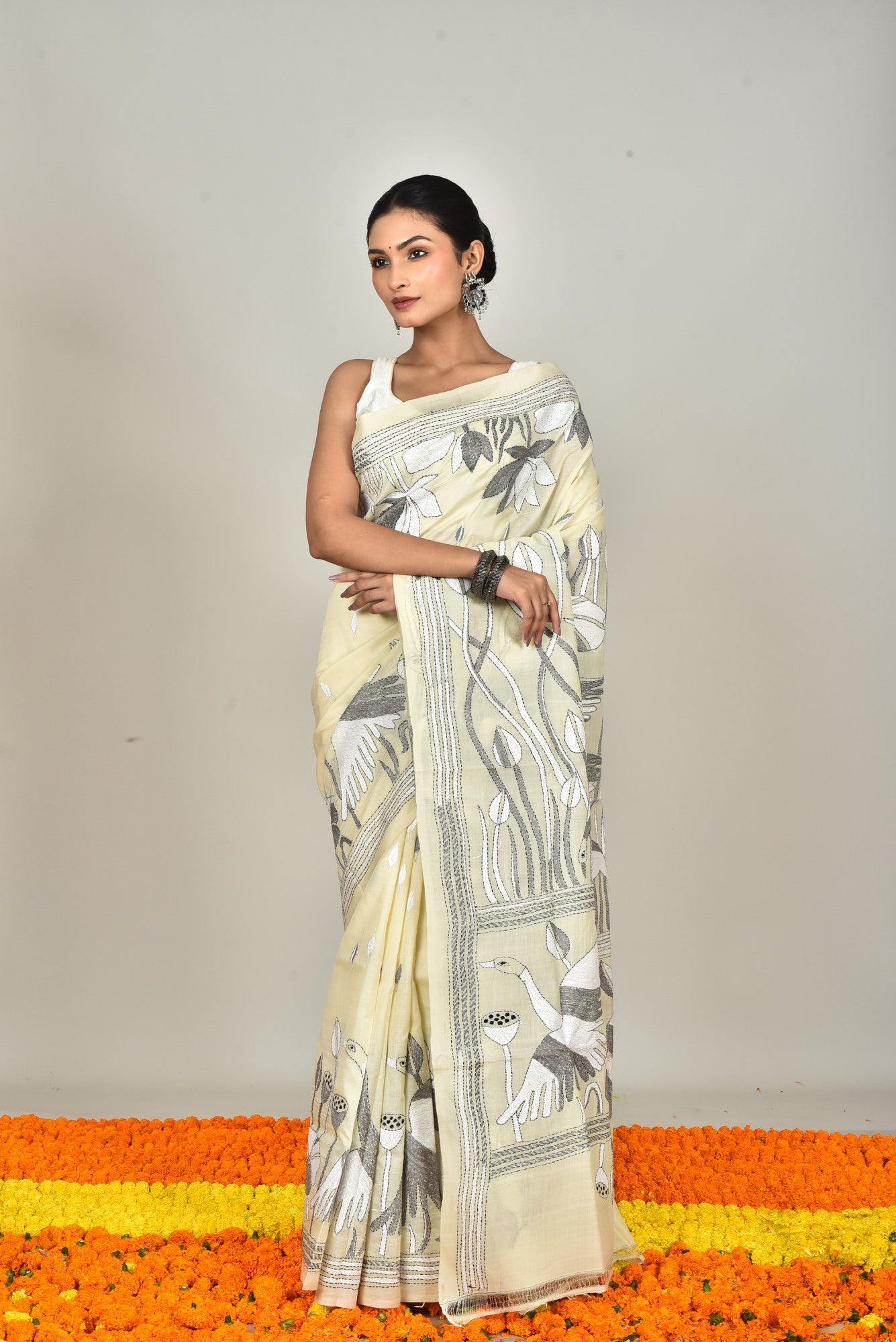 TUSSAR SILK KANTHA SAREE
