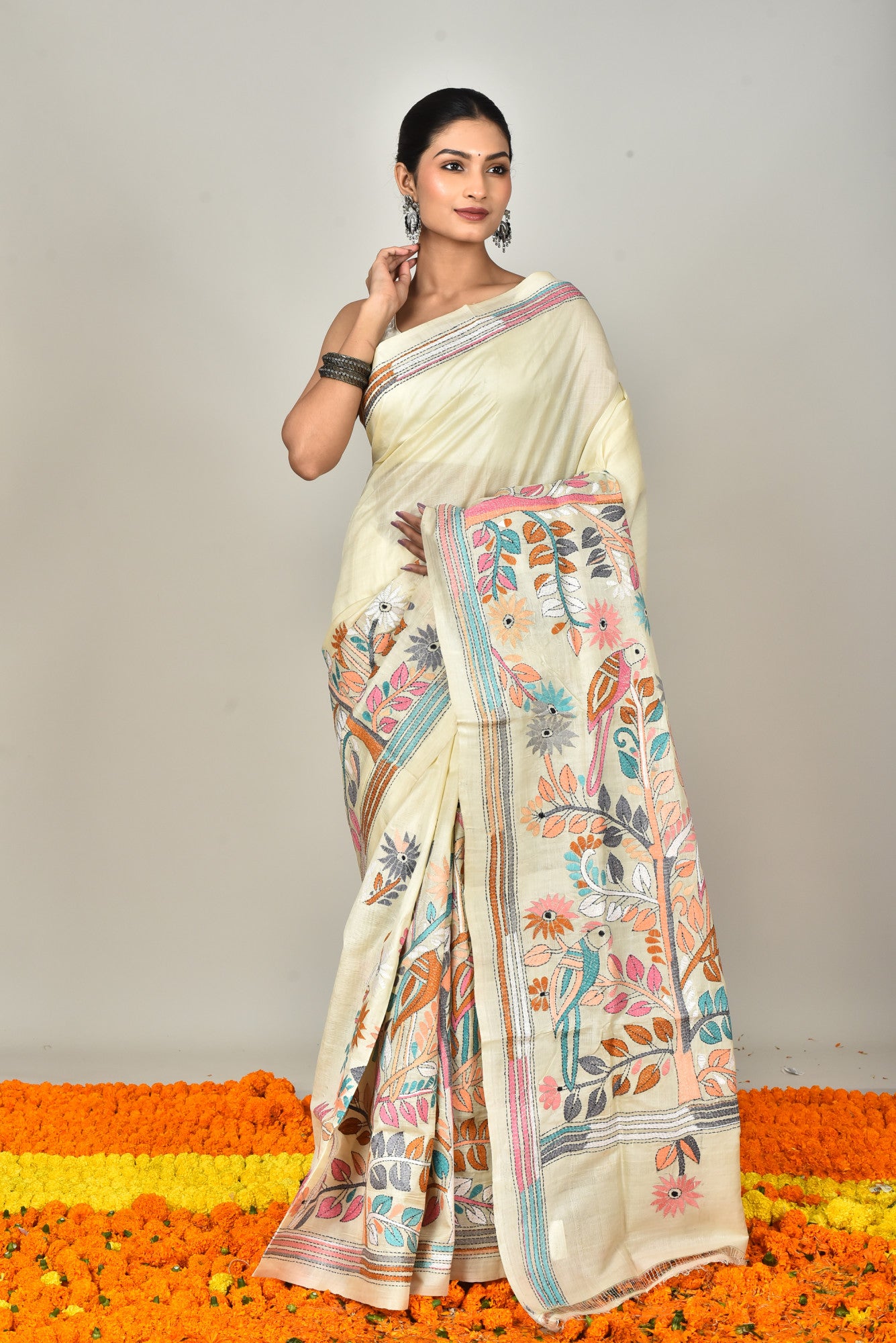 TUSSAR SILK KANTHA SAREE Thumbnail