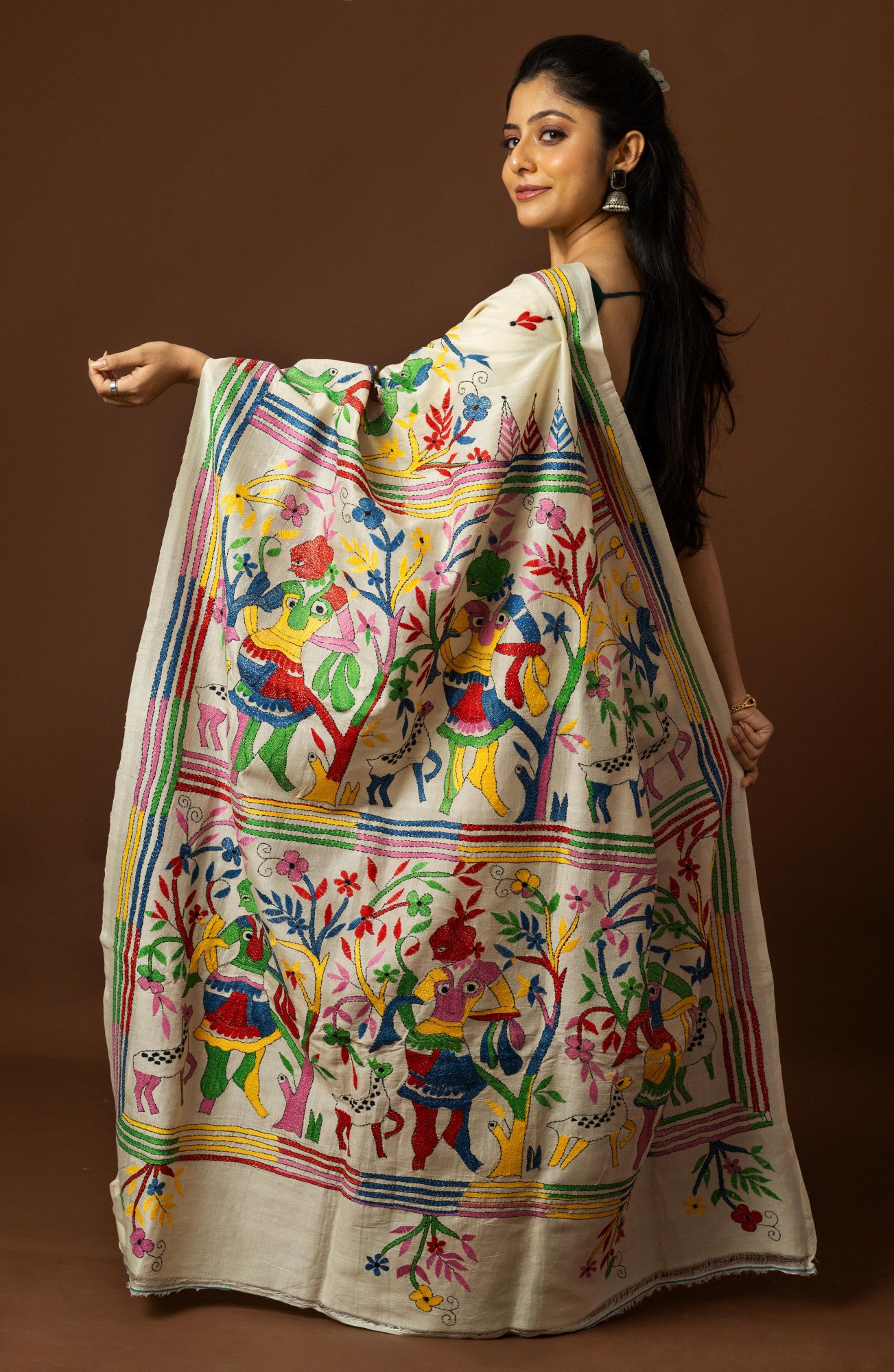 Tussar Silk Kantha Saree Thumbnail