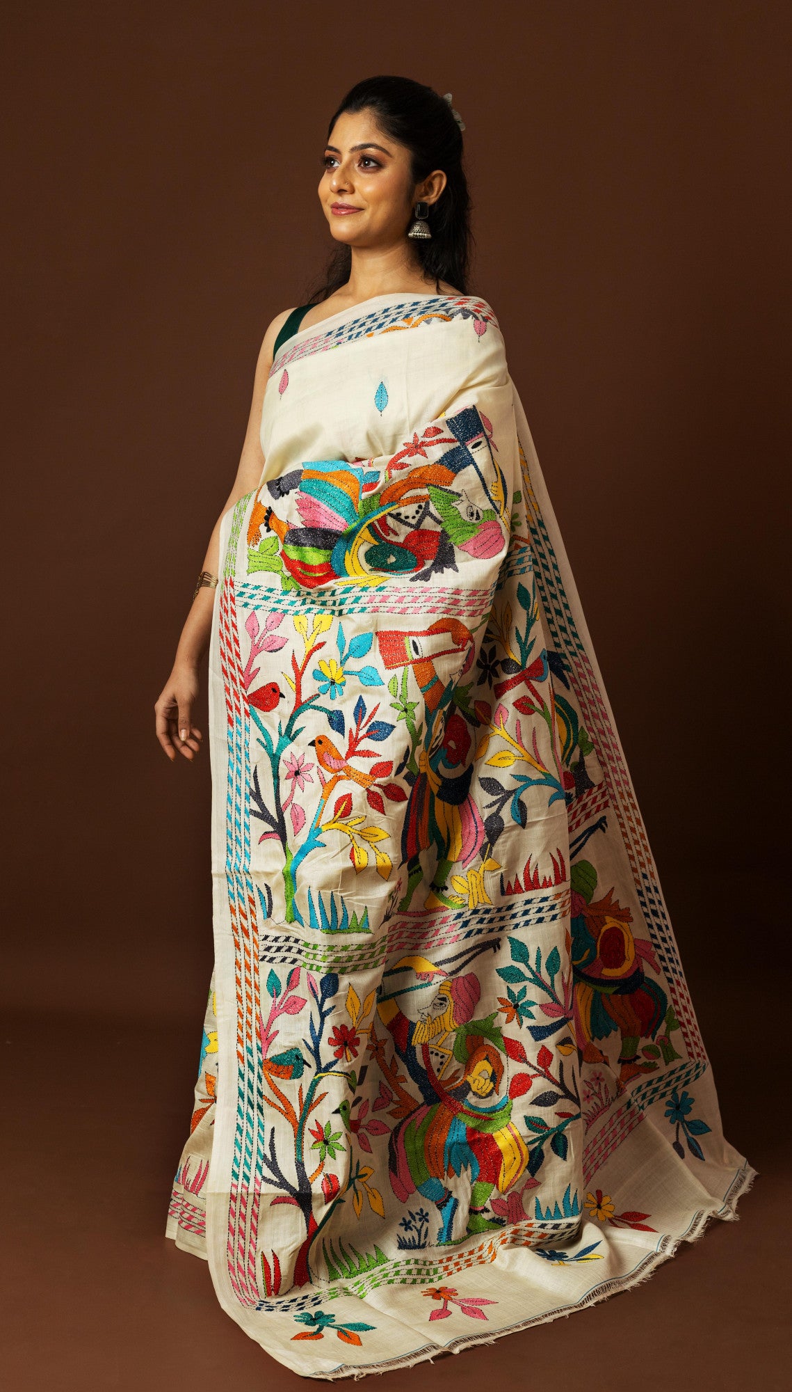 Tussar Silk Kantha Saree Thumbnail